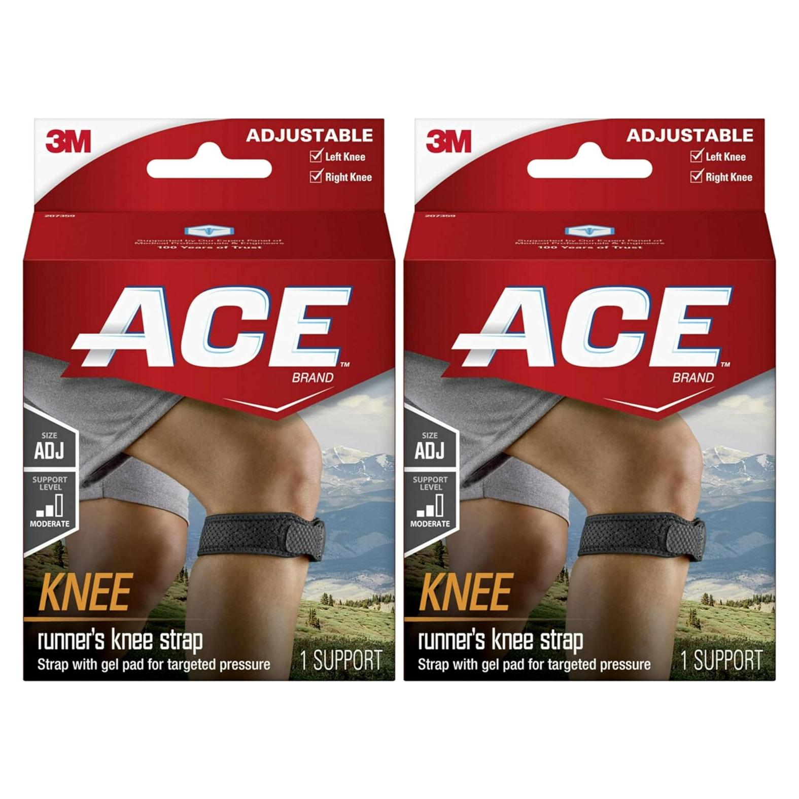 Correa para Rodilla Ajustable ACE, Almohadilla de Gel, Negra