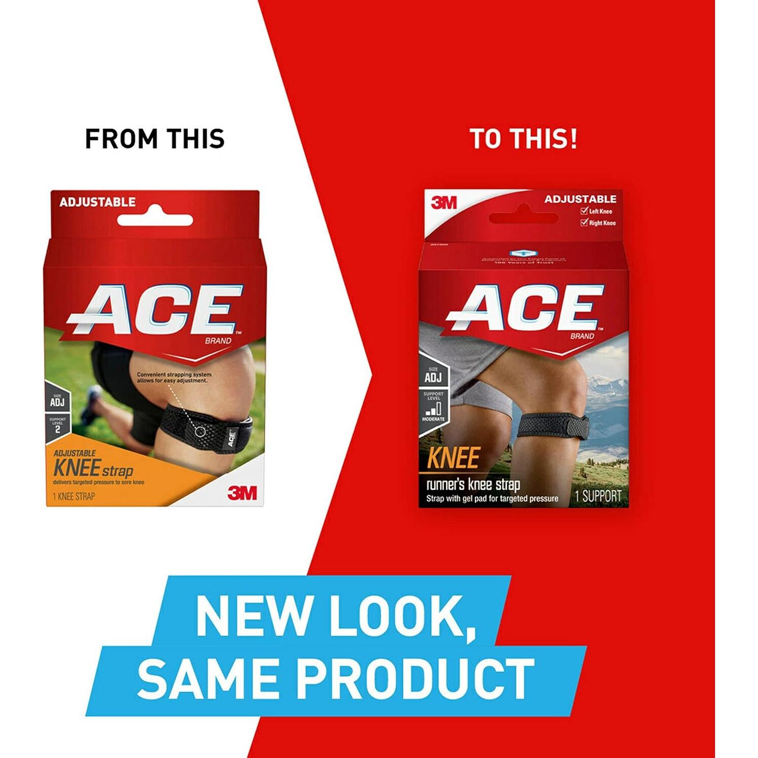 Correa para Rodilla Ajustable ACE, Almohadilla de Gel, Negra