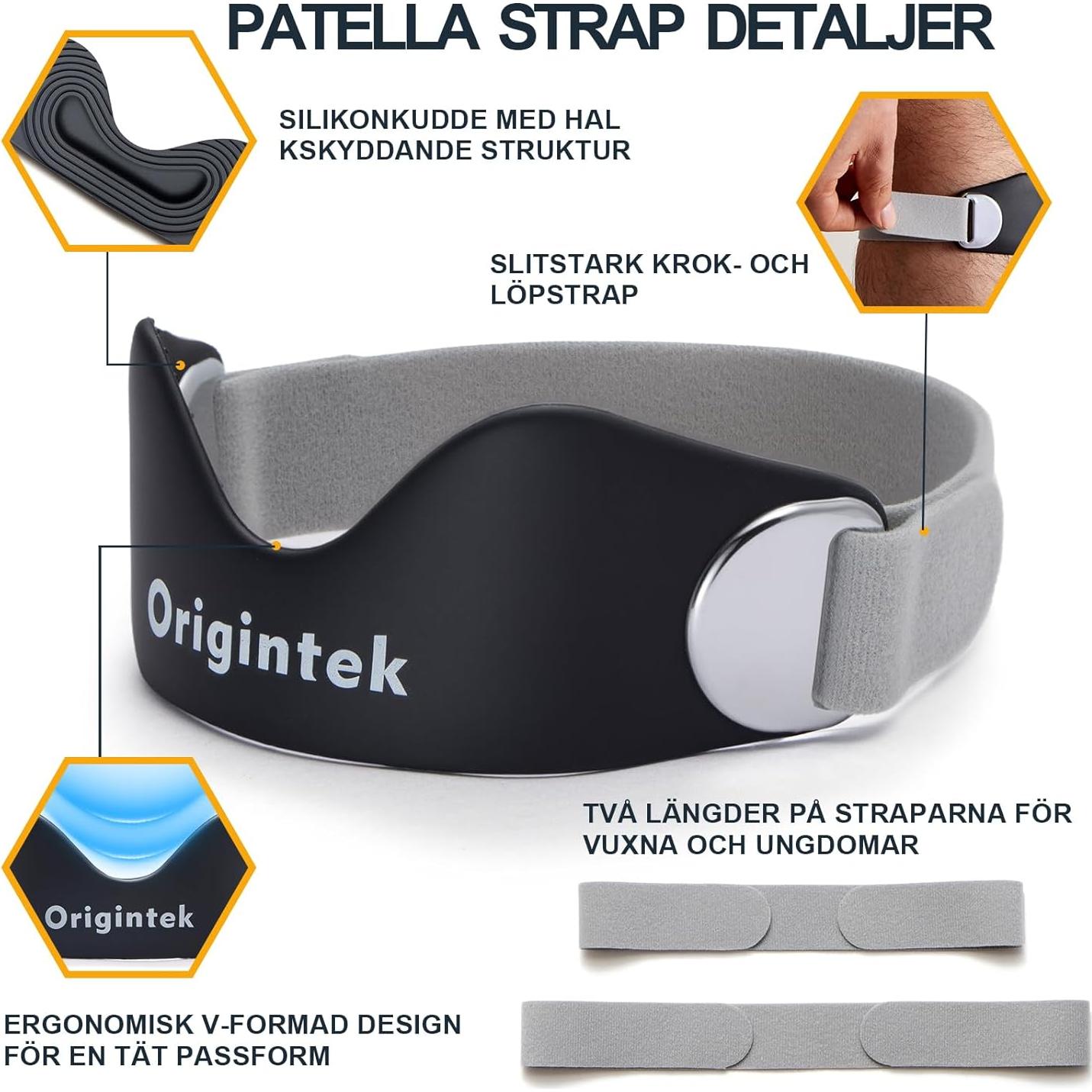 Faja de Soporte para Tendón Patelar Origintek - Ajustable y Antideslizante