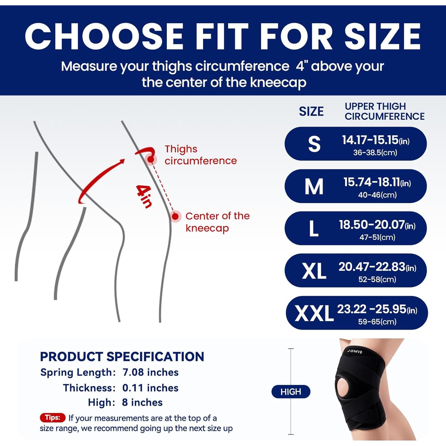 Férula Rodilla JOMVD Ajustable para Dolor y Menisco - Negro