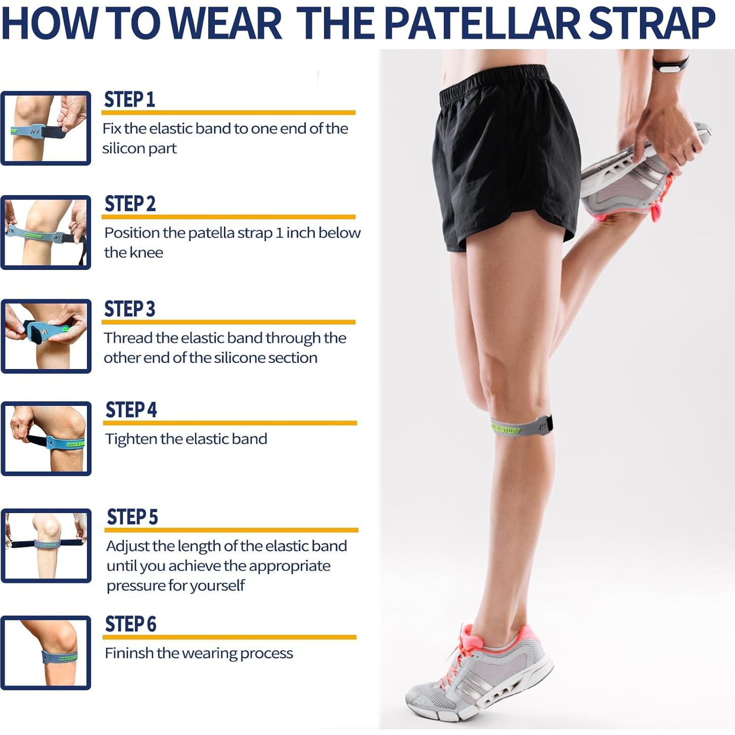 Correa de Soporte Patelar Ajustable - Alivio Dolor Rodilla