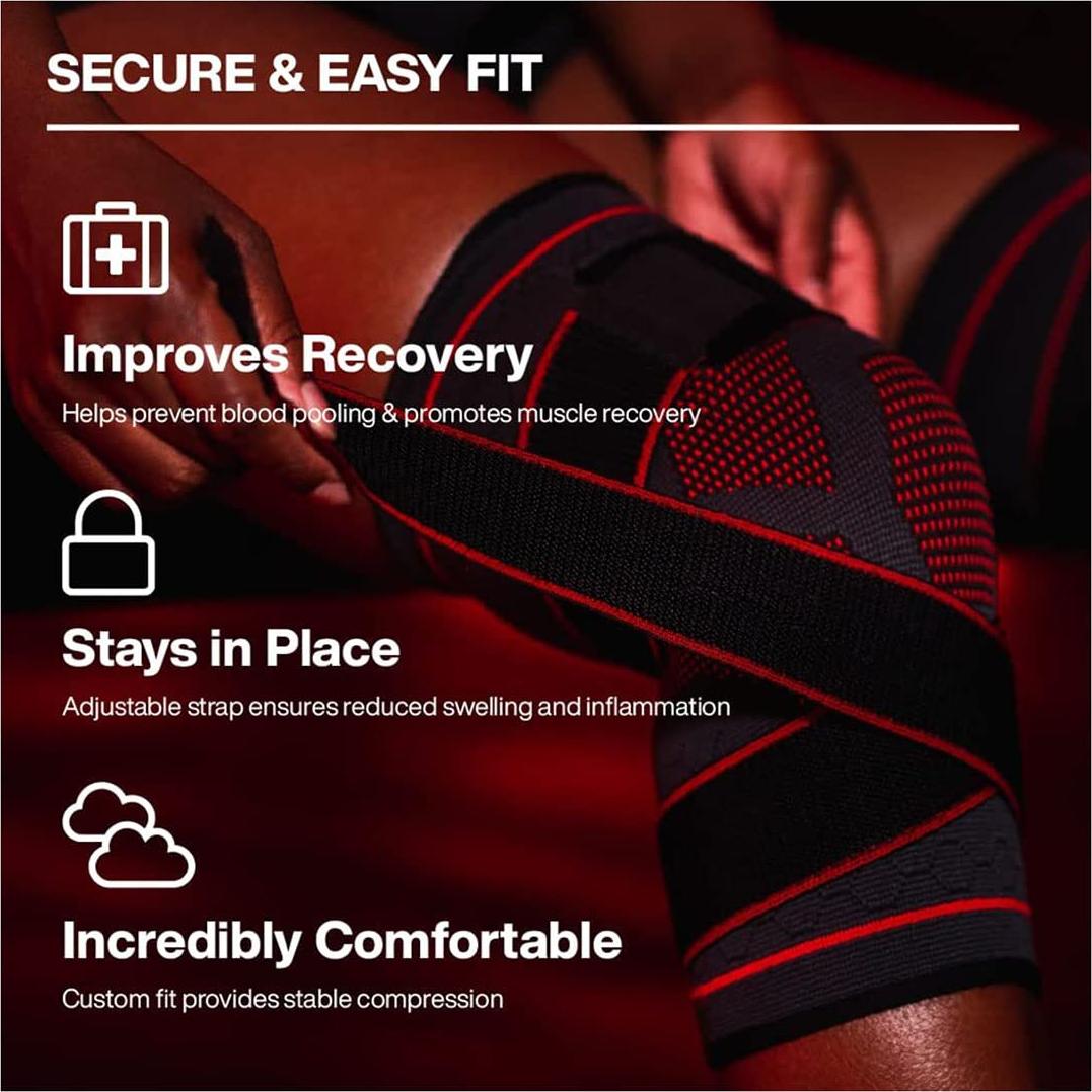 Faja de Compresión para Rodilla UFlex Athletics Unisex - Alivio Dolor y Soporte