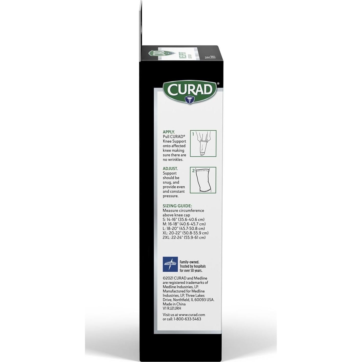 Soporte de Rodilla CURAD Elástico Grande para Dolor Deportivo