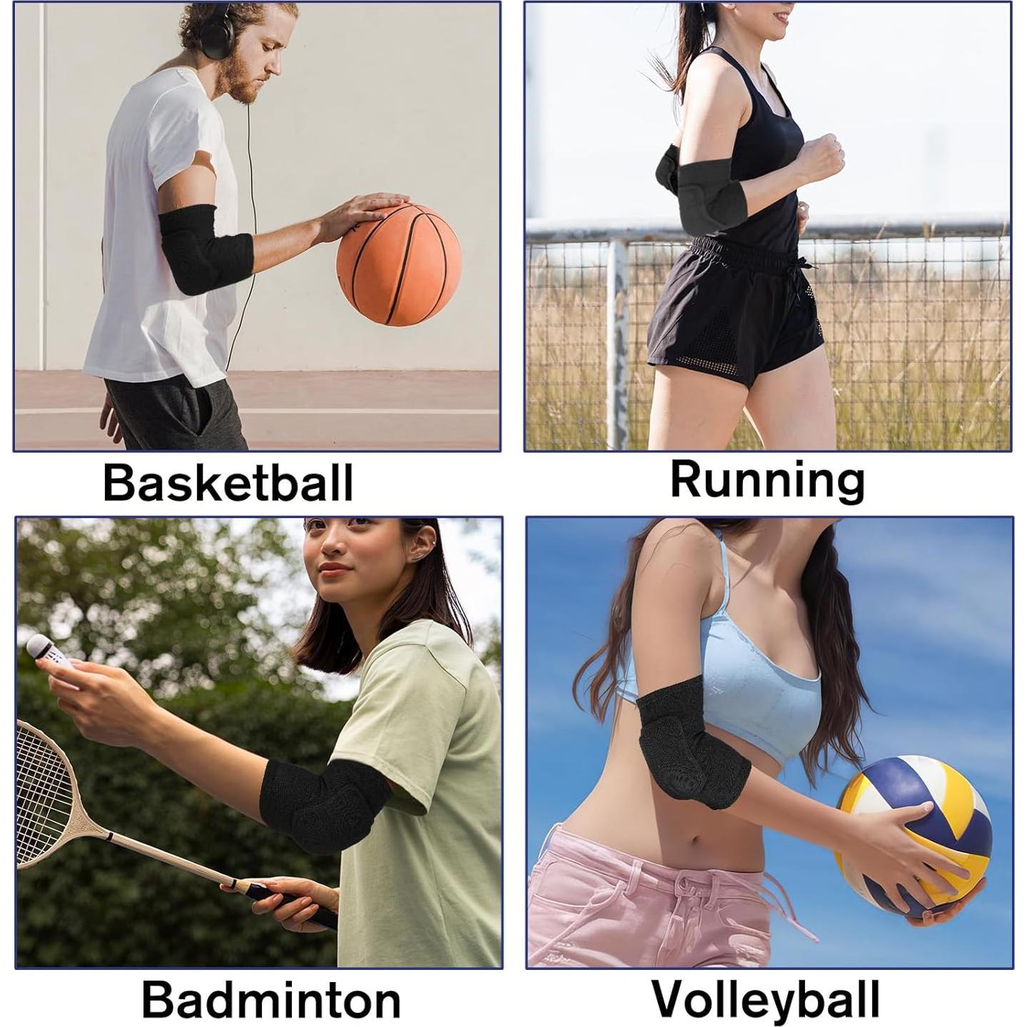 Almohadillas para Codos Deportivas Aiyorse - 2 Pares Transpirables