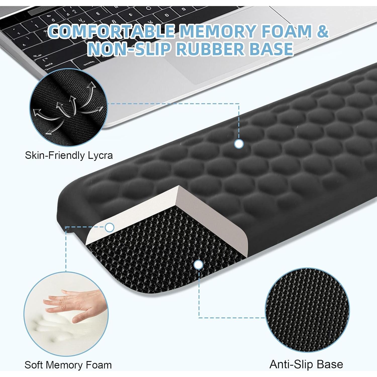 Reposamuñecas de espuma viscoelástica Eikovia, paquete de 2