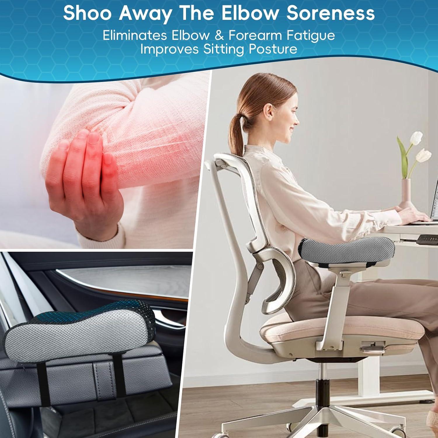 Almohadillas de Reposabrazos Ergonómicas Yazimalu con Gel Refrigerante