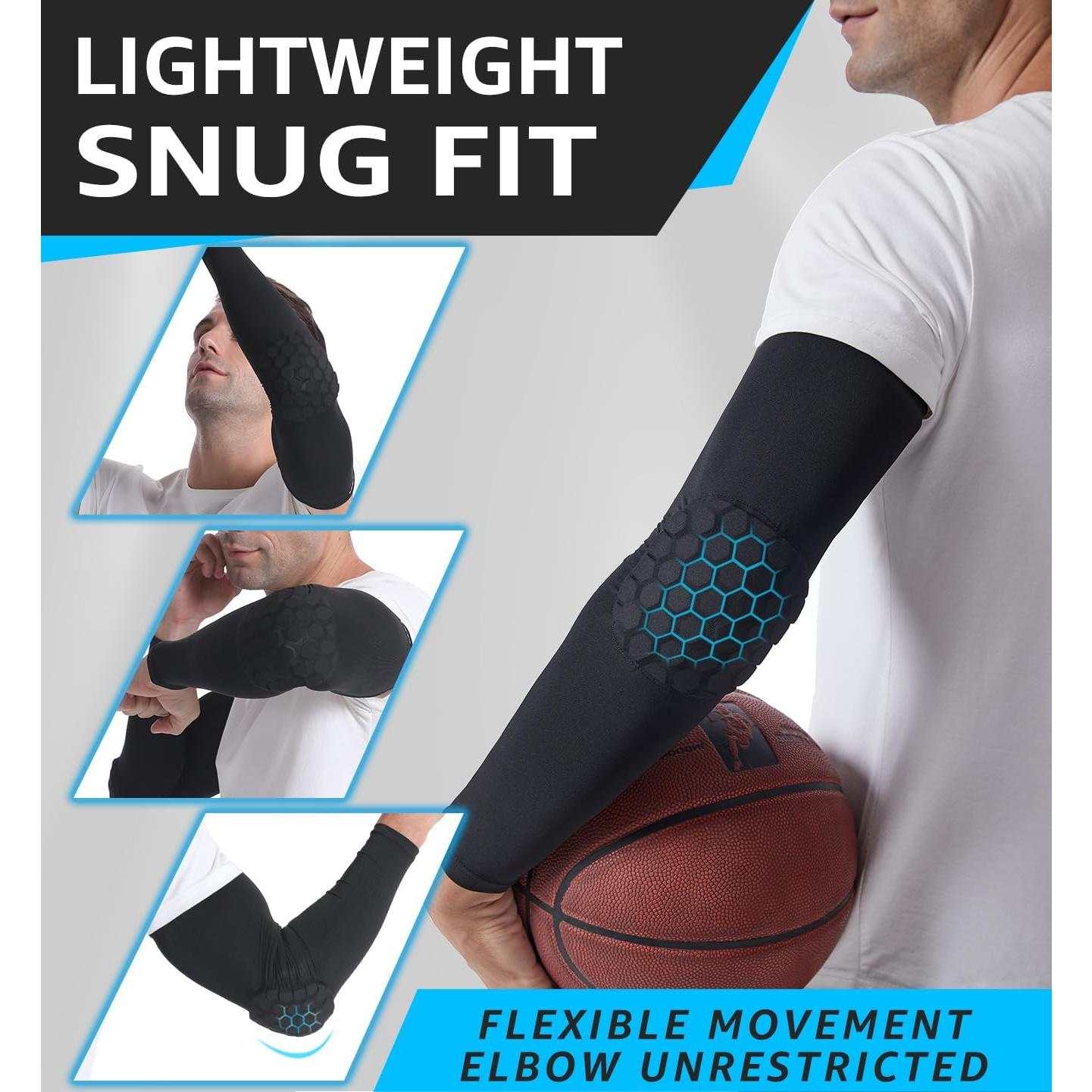 Almohadillas de Compresión para Codo HiRui - Unisex, Negro, Grande