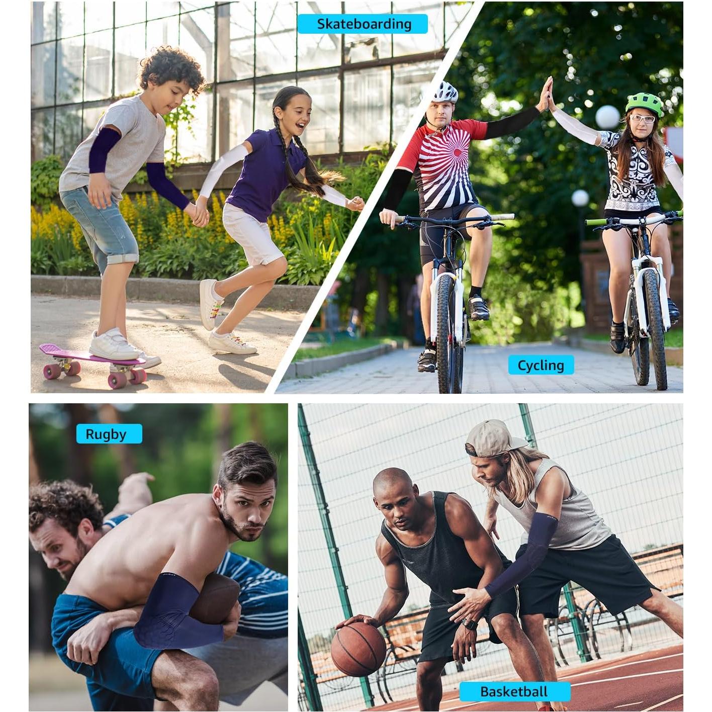 Almohadillas de Compresión para Codo HiRui - Unisex, Negro, Grande