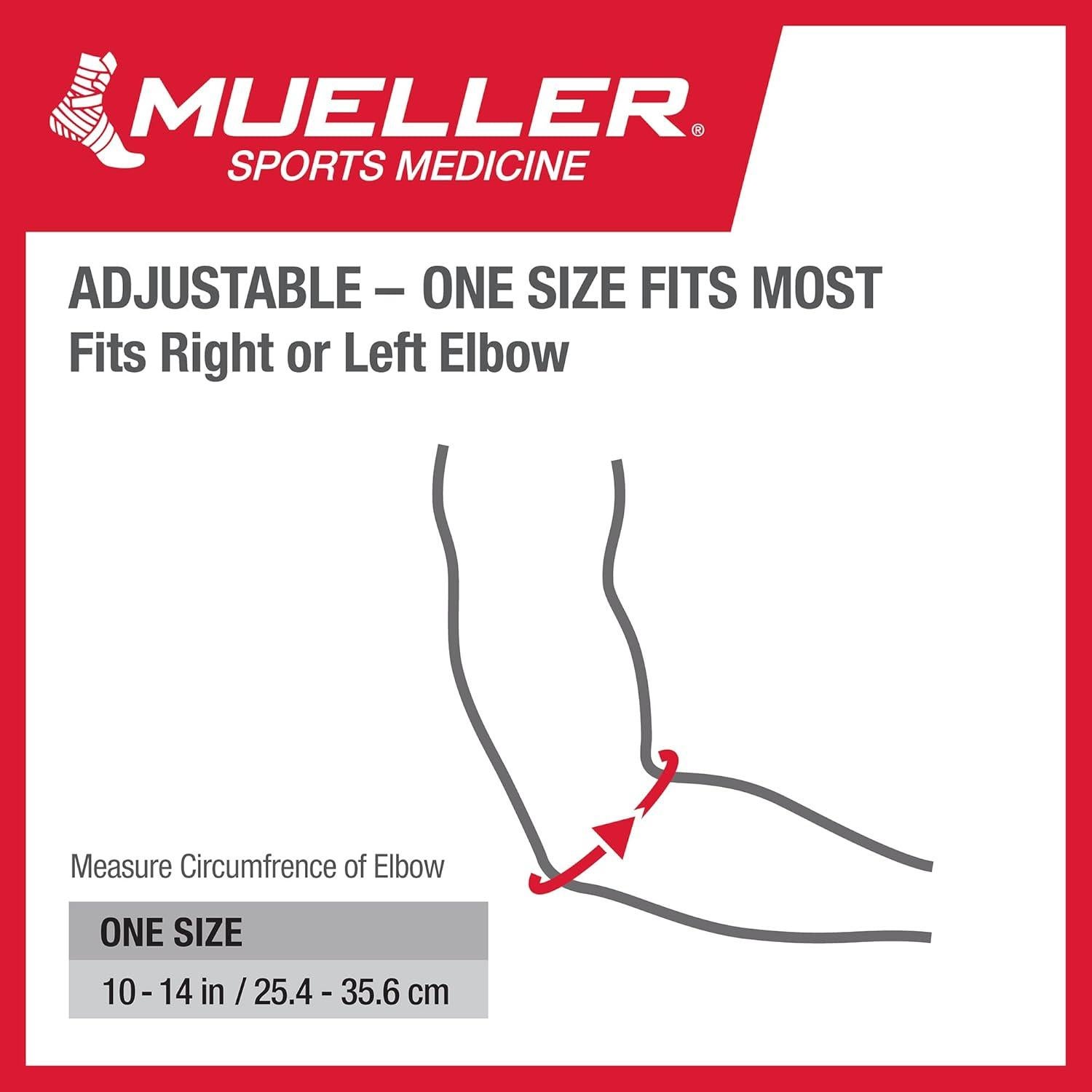 Soporte para codo de tenis Mueller con almohadilla de gel, negro