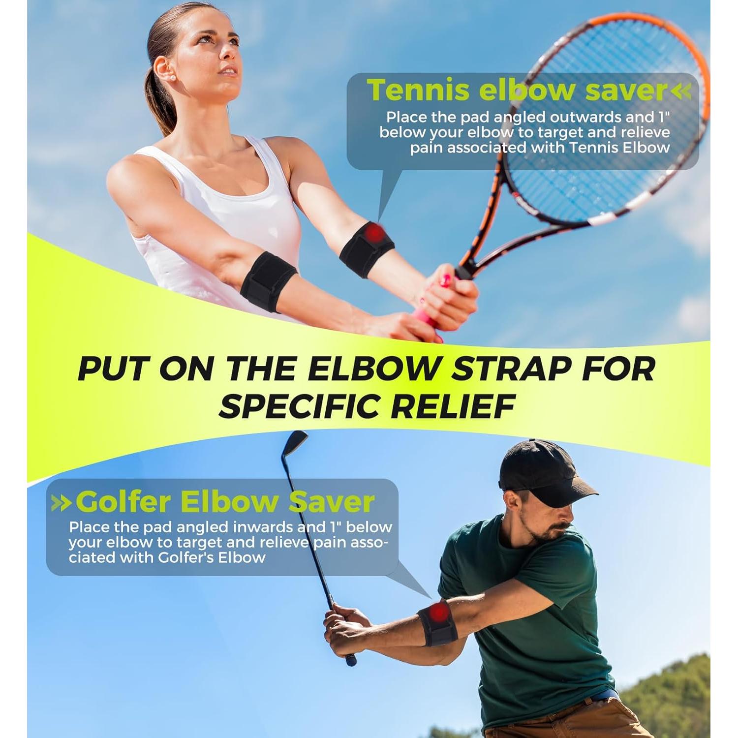 Faja para Codo HiRui con Almohadilla de Compresión - Negro, 2 Paquetes