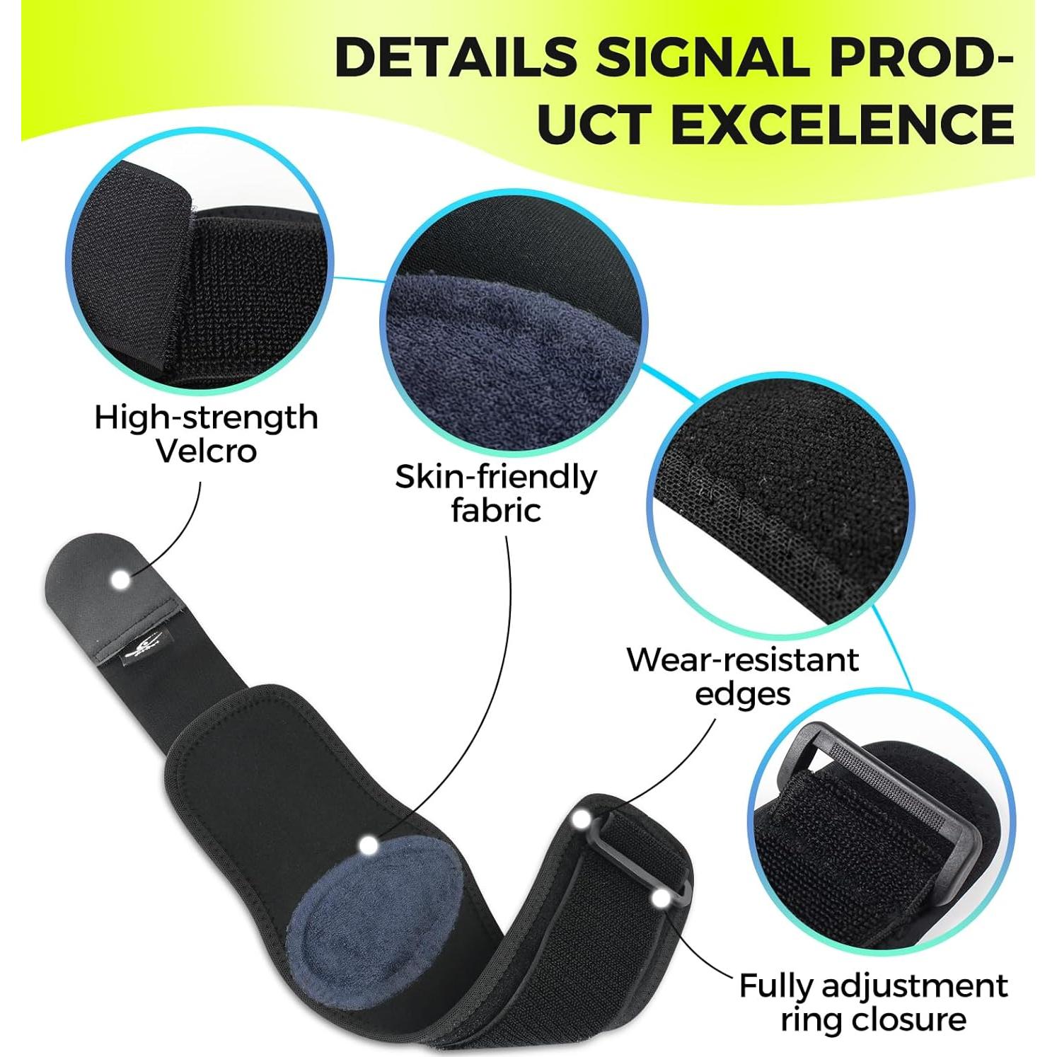 Faja para Codo HiRui con Almohadilla de Compresión - Negro, 2 Paquetes