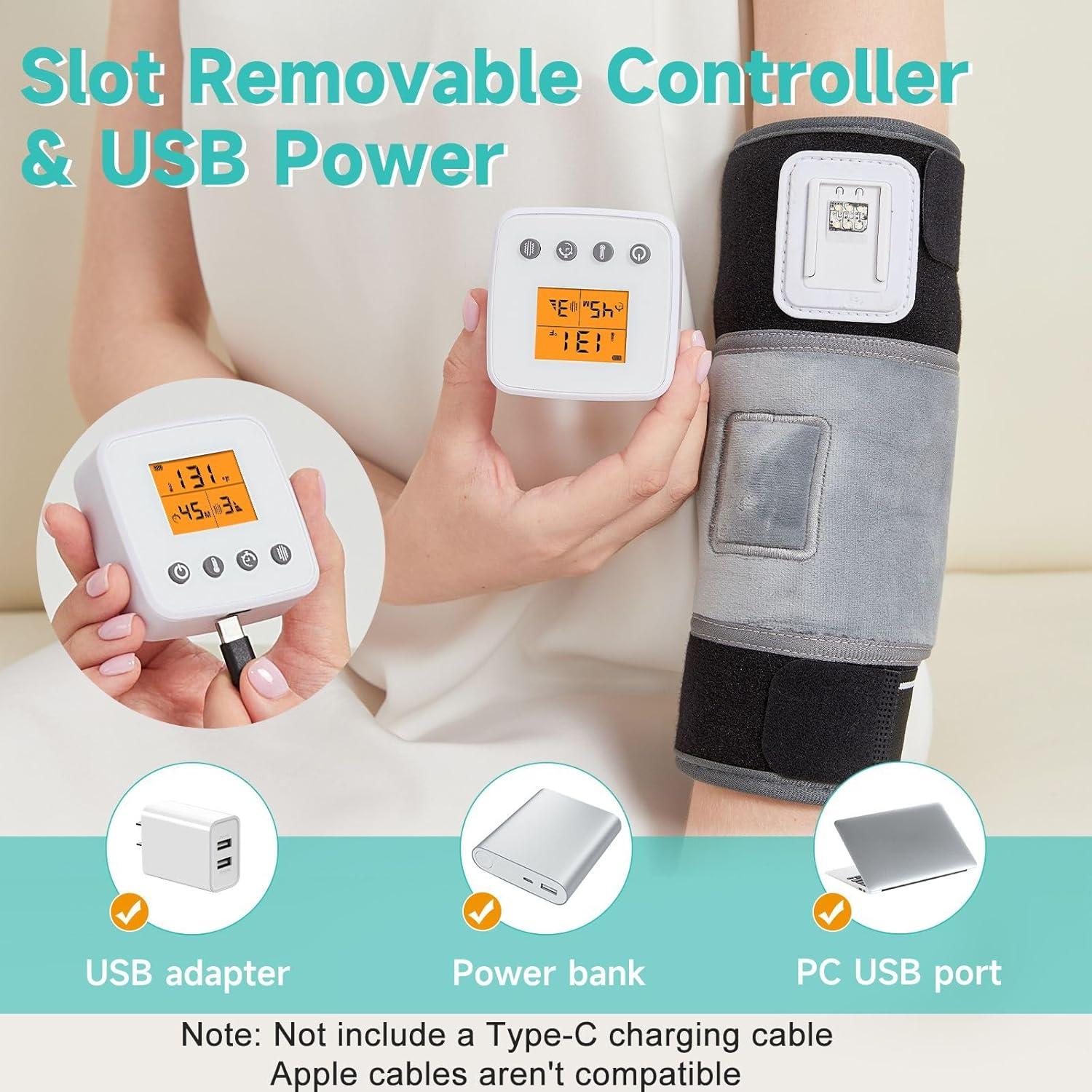 Masajeador de Codo Inalámbrico AOBOCO con Calor y Vibración