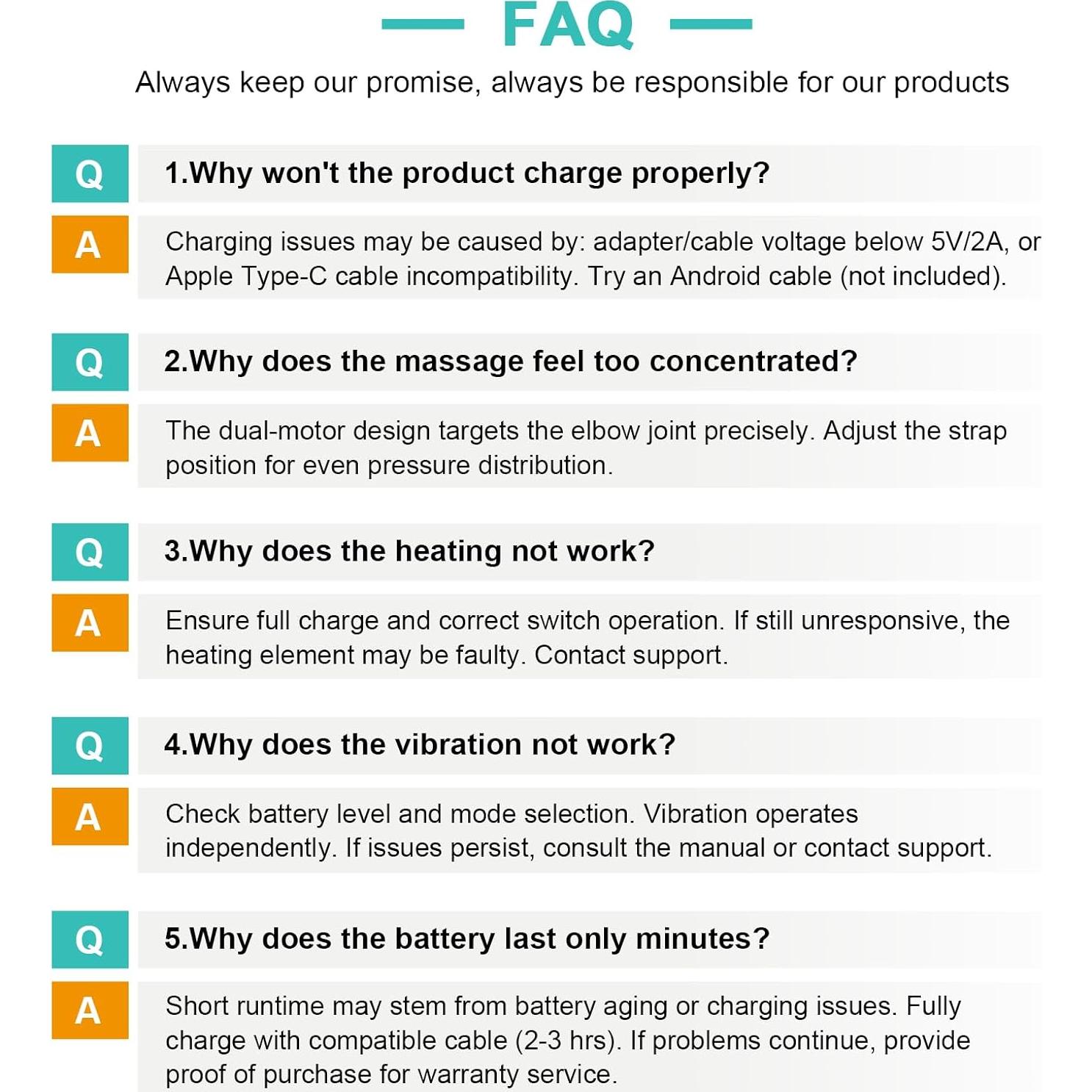 Masajeador de Codo Inalámbrico AOBOCO con Calor y Vibración