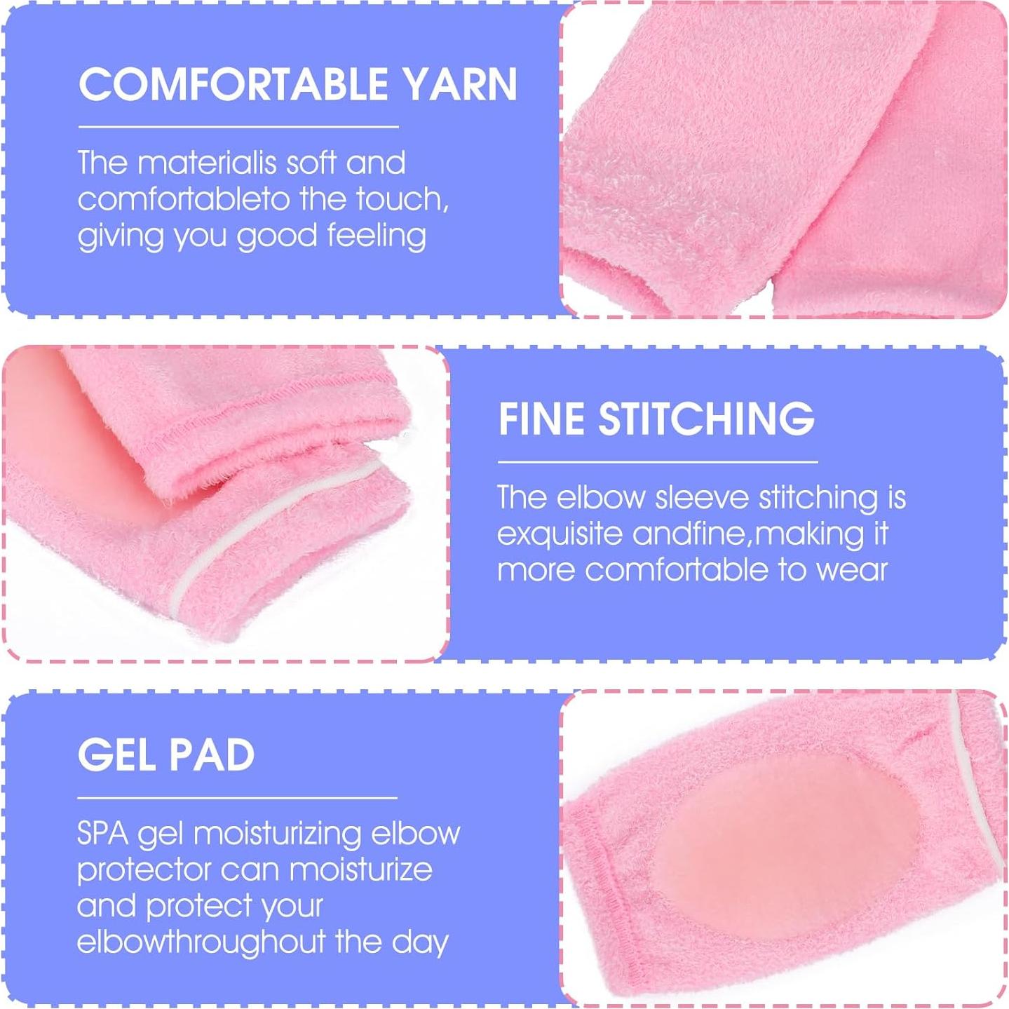 Mangas Hidratantes para Codo YBEATY 2 Pares Gel Suave Rosa/Azul