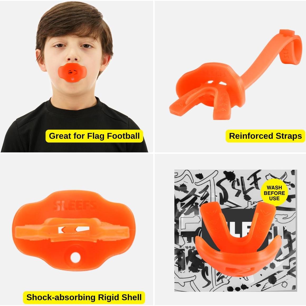 Protector Bucal para Niños SLEEFS Naranja - Sin Hervir, Ajuste Cómodo