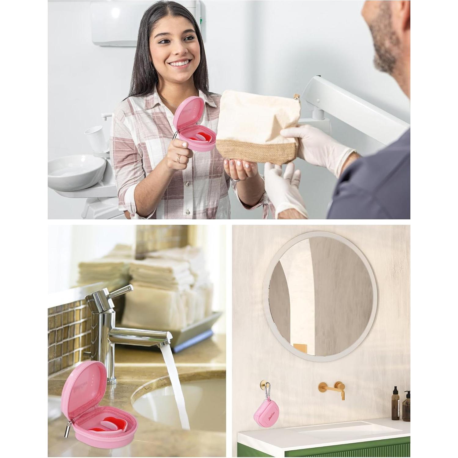 Estuche para Protector Bucal Stukcaze Rosa con Cremallera