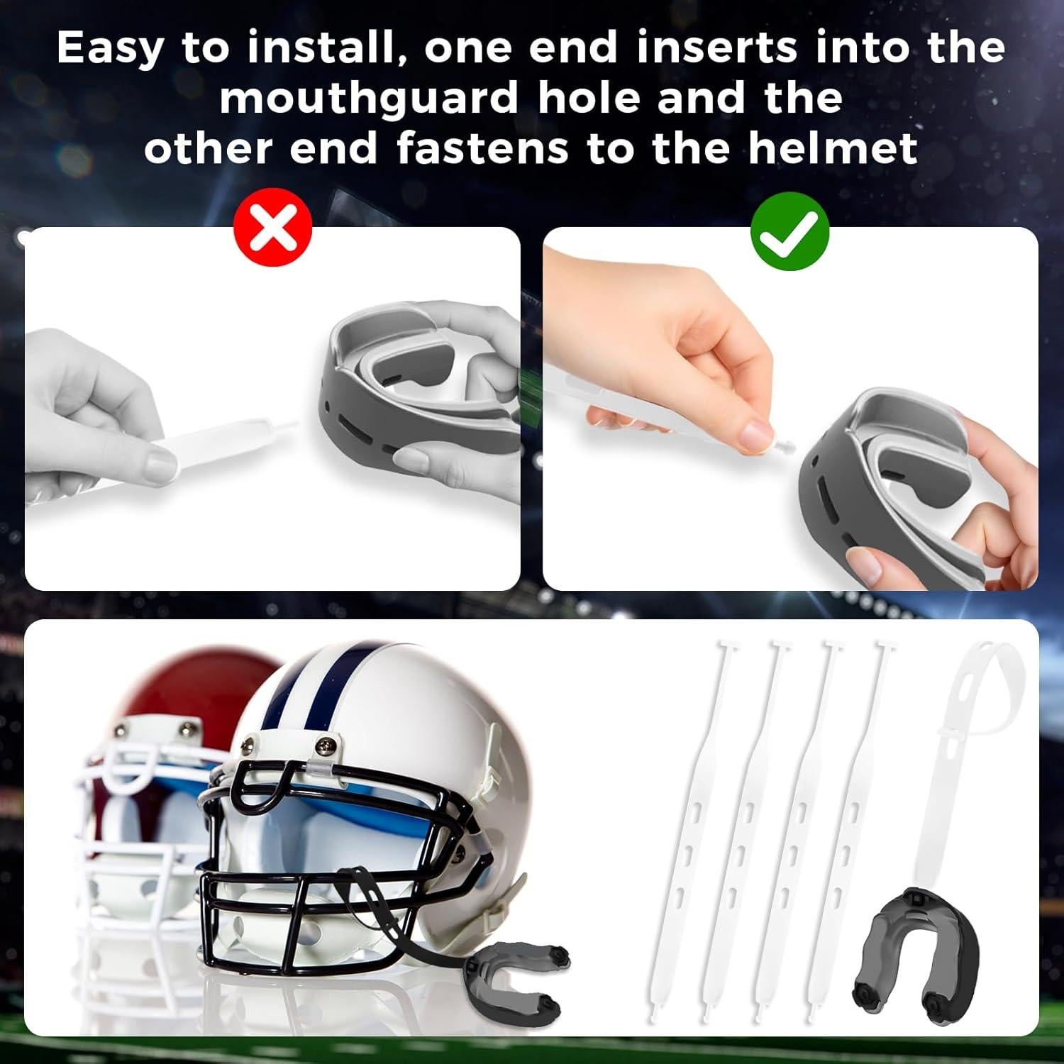 16 Correas de Protector Bucal KCMOSGI para Fútbol y Deportes