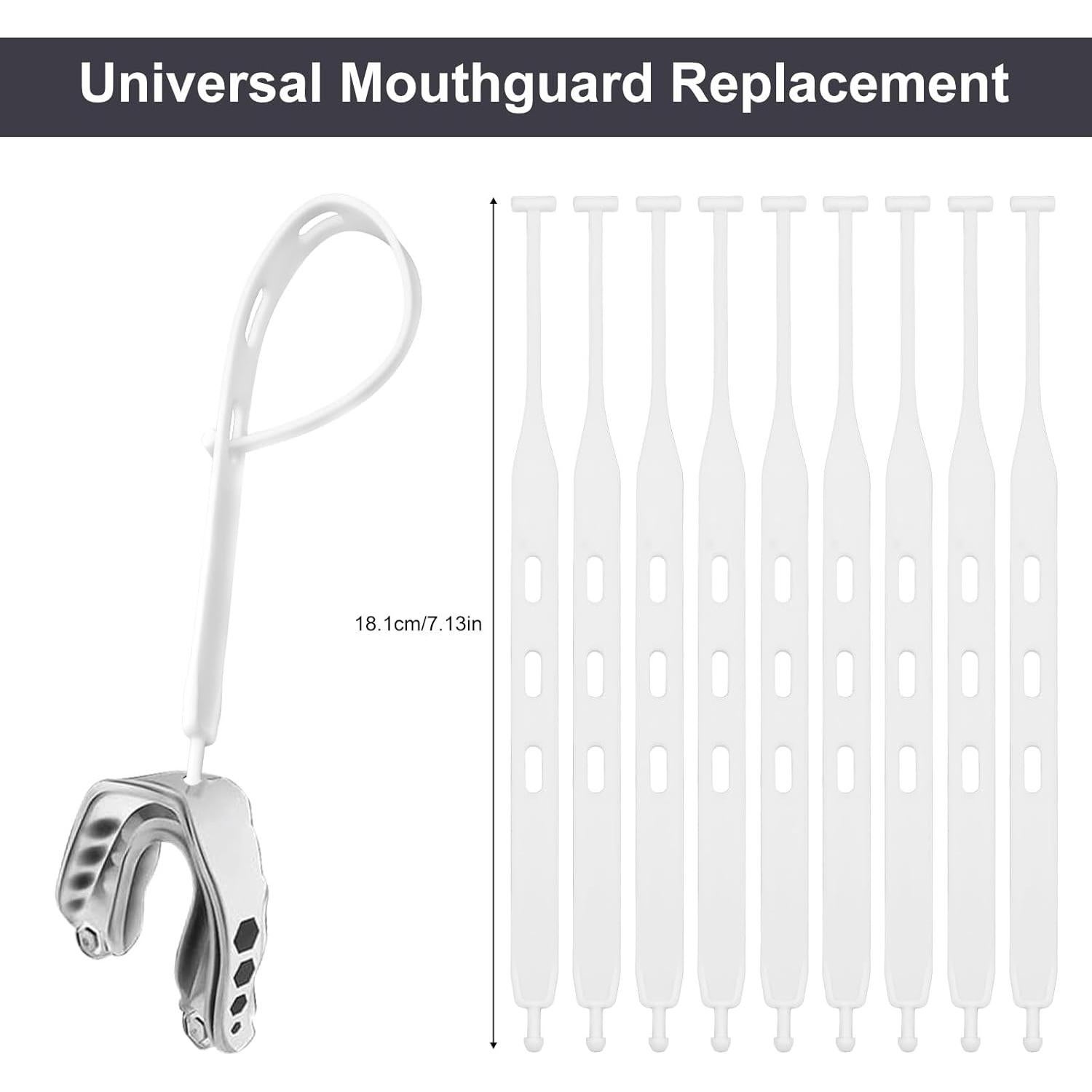 5 Correas de Reemplazo para Protector Bucal BOXOB 18.1 cm Blanco