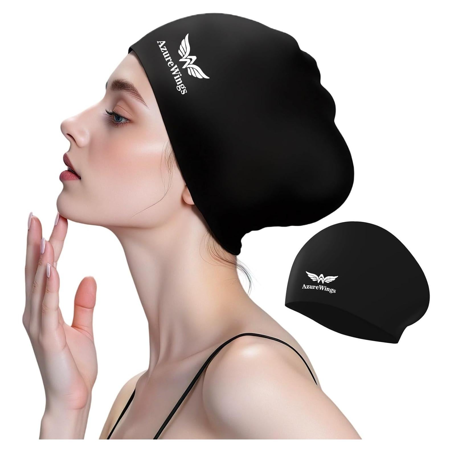Gorro de Natación Grande AzureWings para Cabello Largo