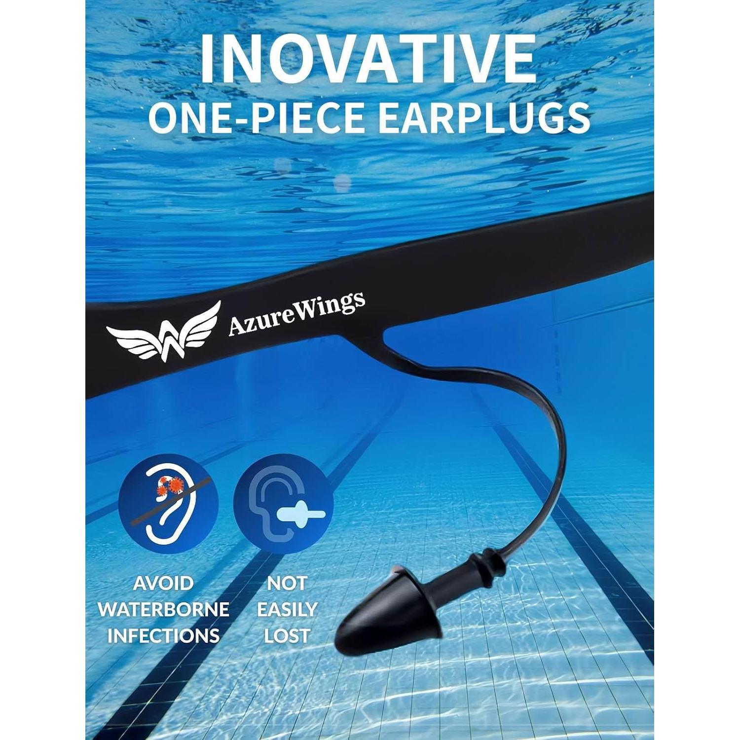 Gafas de natación 7 en 1 AzureWings con gorro y accesorios