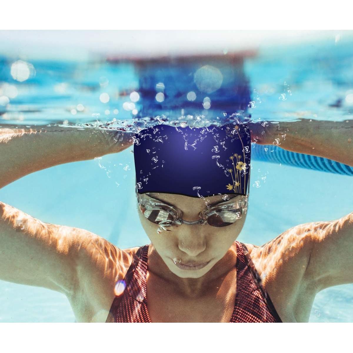 Gorro de Natación WAVEYU Silicona Azul Talla Única