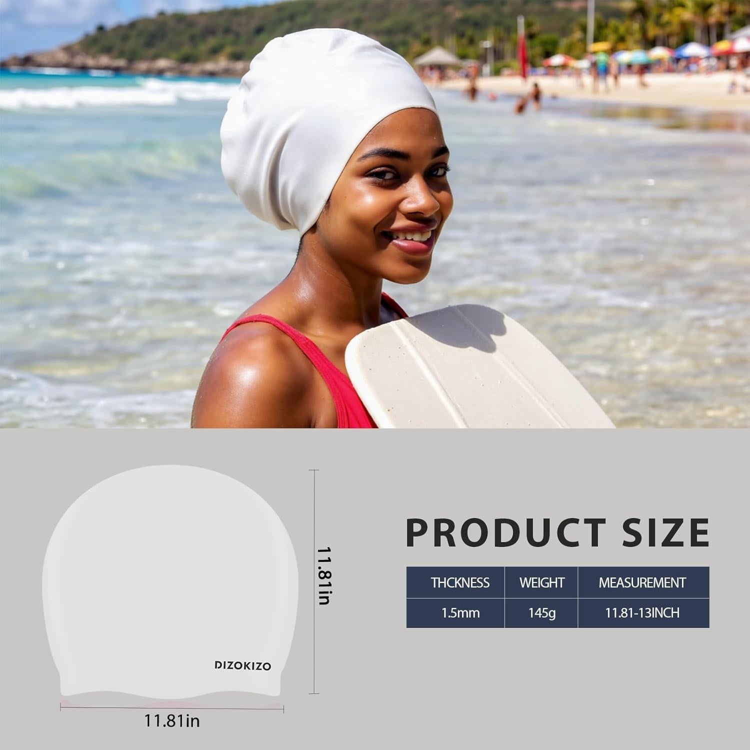 Gorro de Natación Silicona Extra Grande Dizokizo CAP-1919