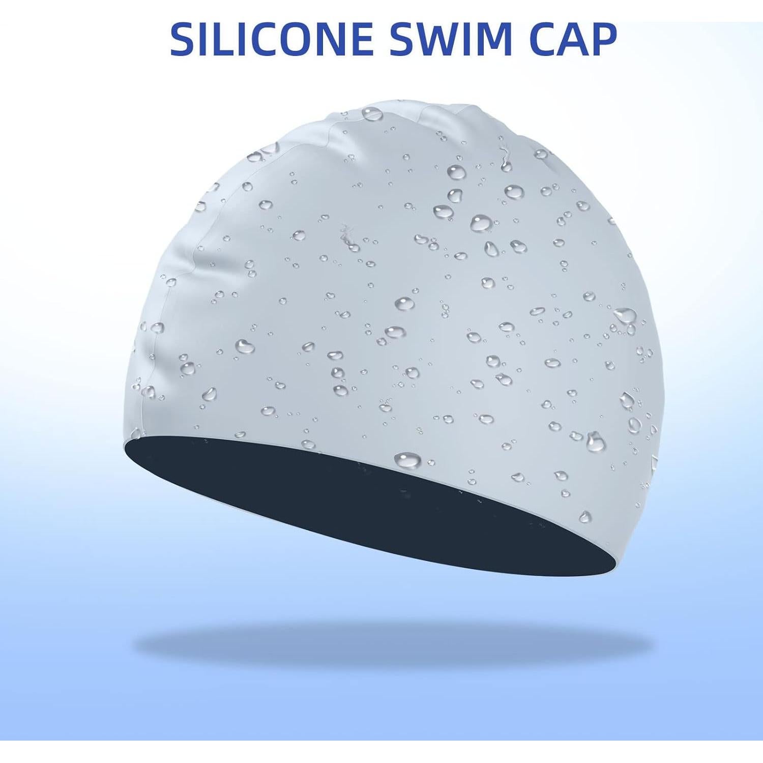 Conjunto Gafas de Natación y Gorra Silicona UV Antivaho Adulto