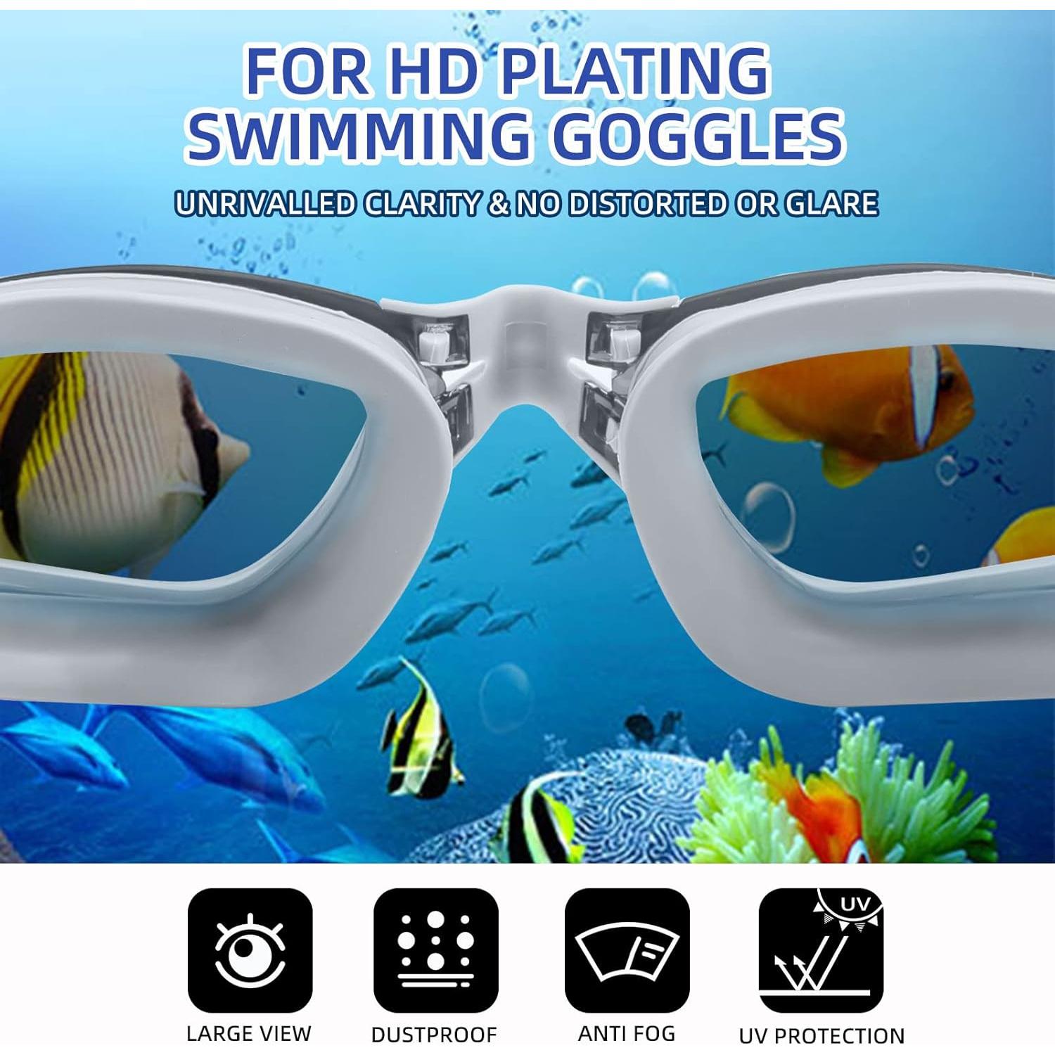 Conjunto Gafas de Natación y Gorra Silicona UV Antivaho Adulto