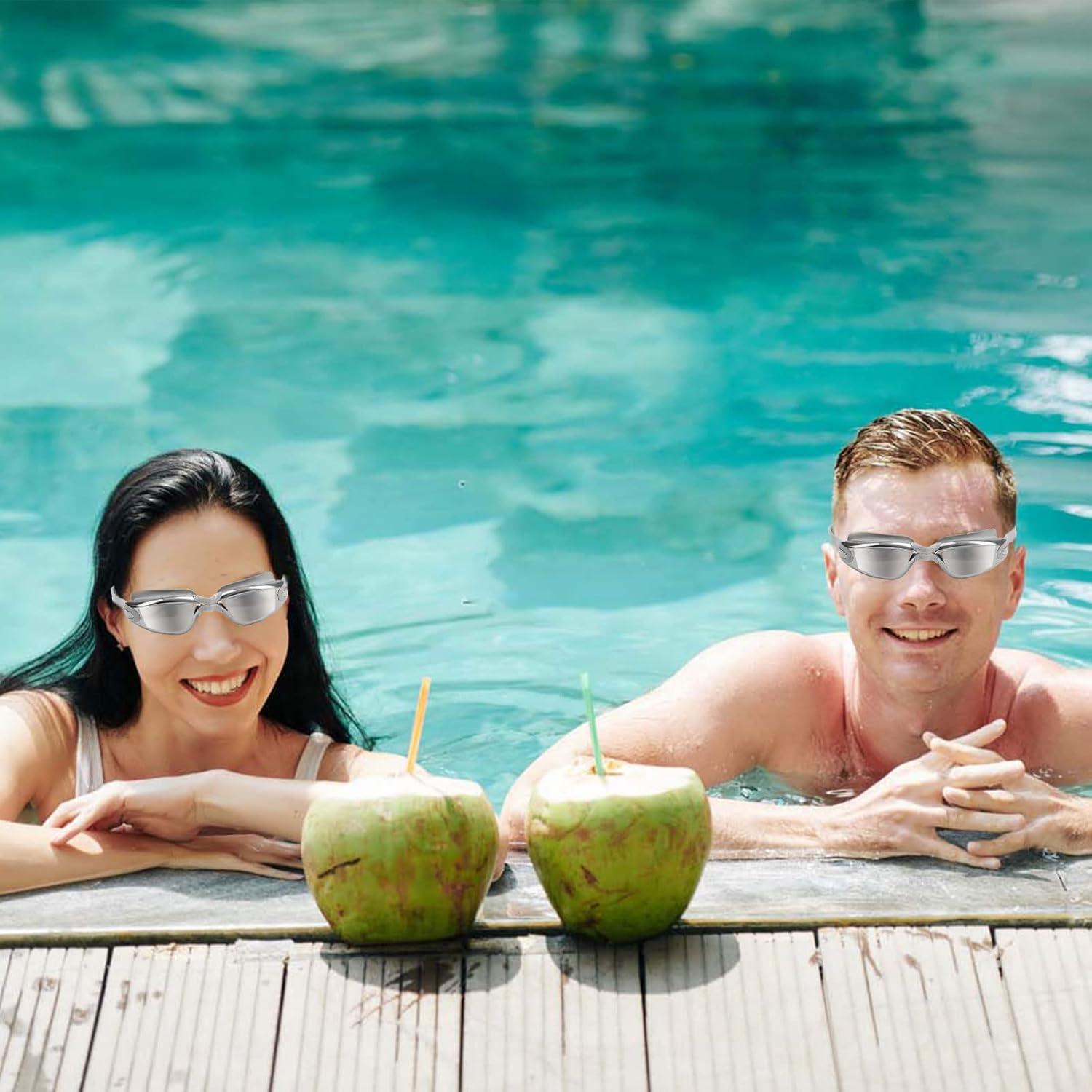 Conjunto Gafas de Natación y Gorra Silicona UV Antivaho Adulto