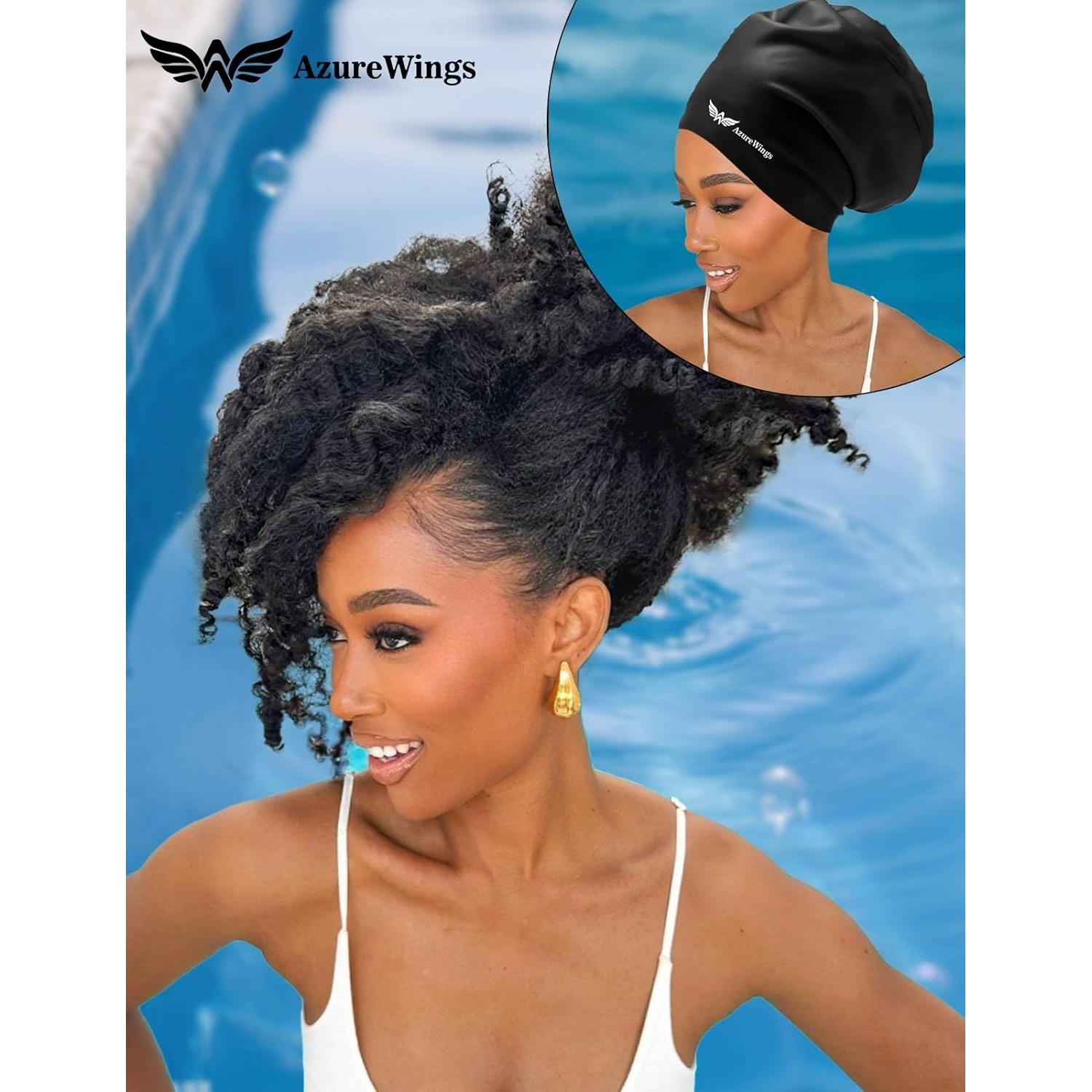 Gorro de Natación Extra Grande AzureWings para Cabello Largo