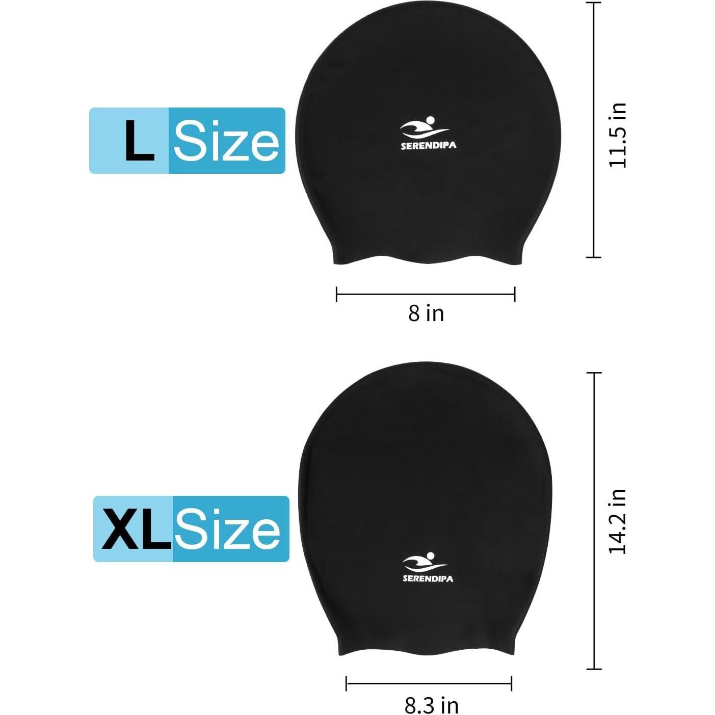 Gorro de Natación SERENDIPA de Silicona Grande para Cabello Largo