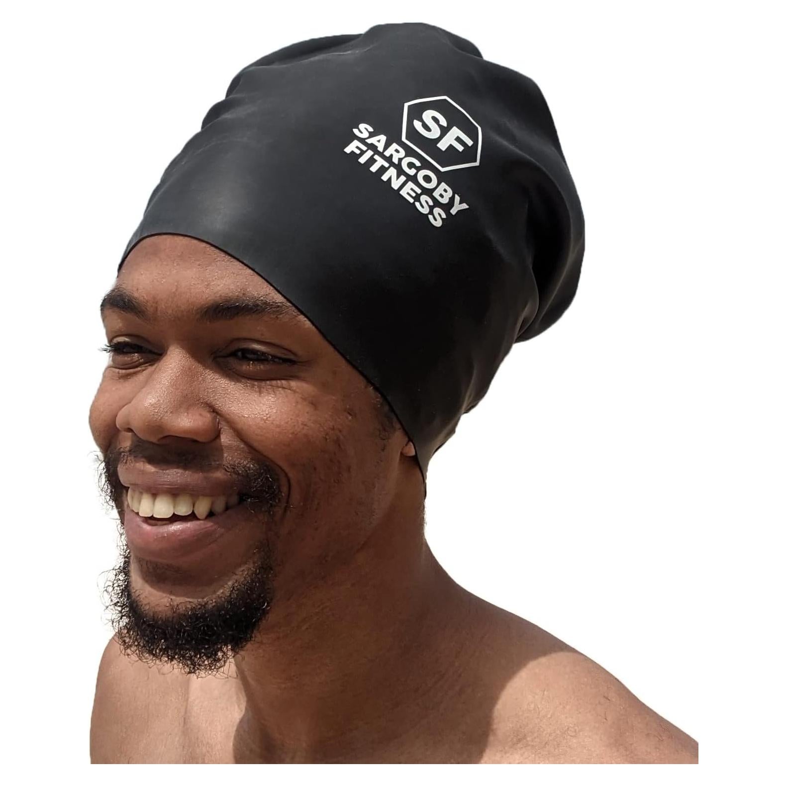 Gorro de natación Sargoby Fitness para dreadlocks XL/XXL negro