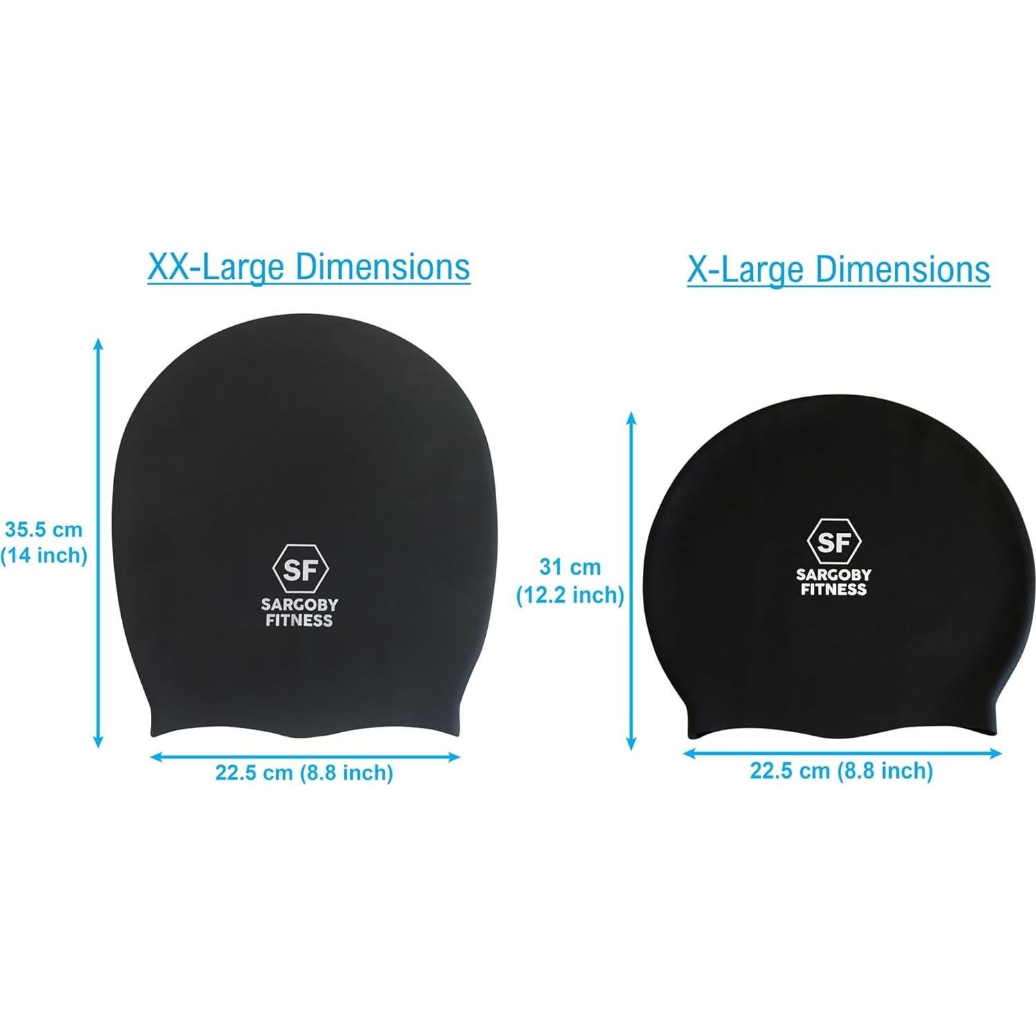 Gorro de natación Sargoby Fitness para dreadlocks XL/XXL negro