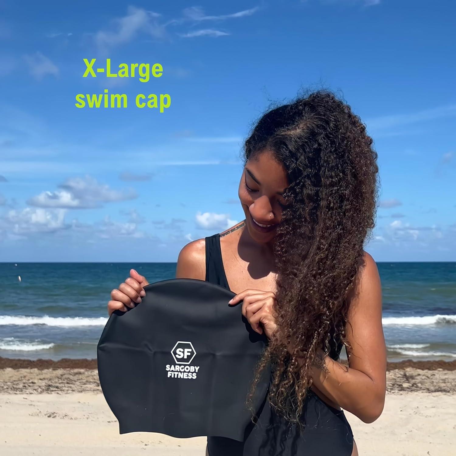 Gorro de natación Sargoby Fitness para dreadlocks XL/XXL negro