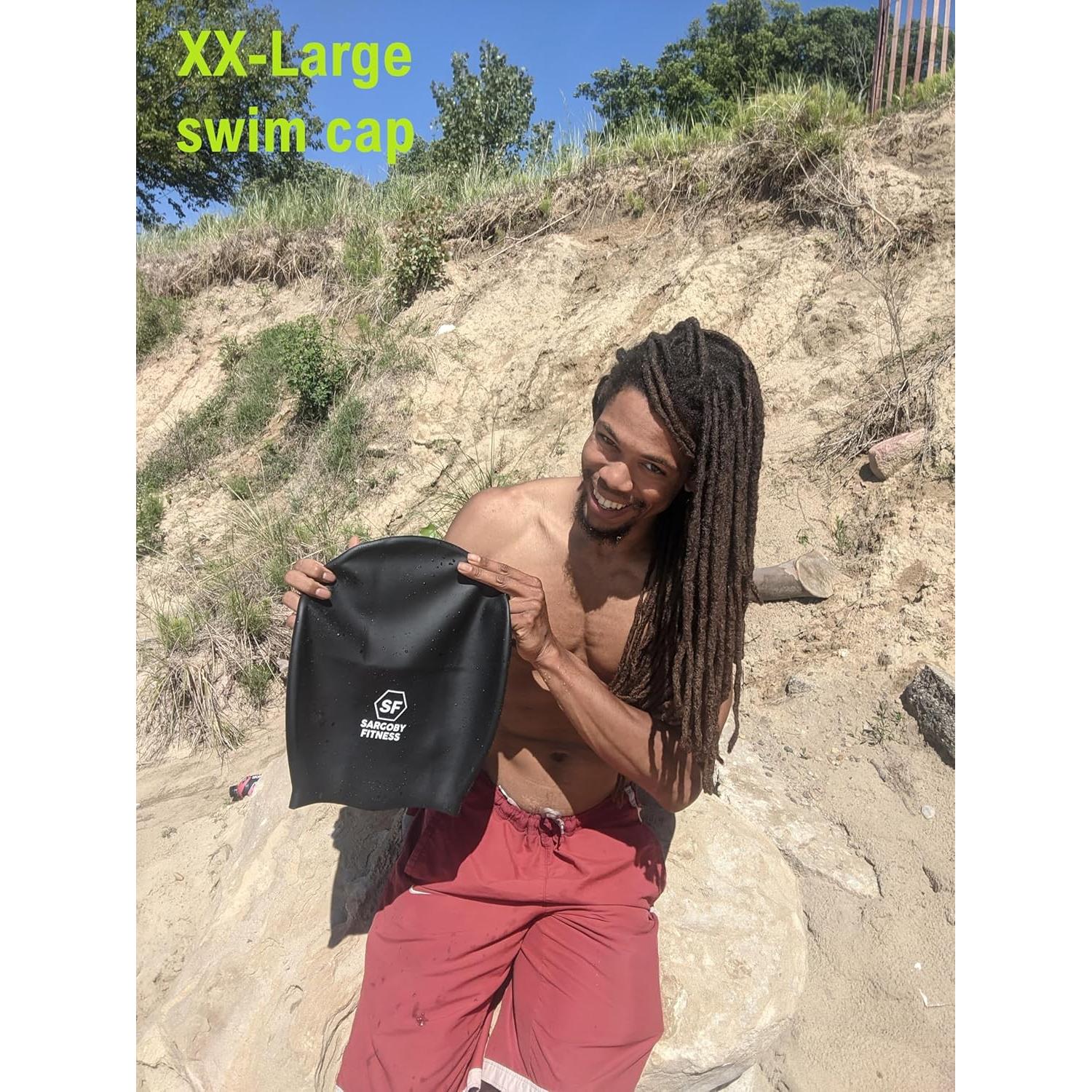 Gorro de natación Sargoby Fitness para dreadlocks XL/XXL negro