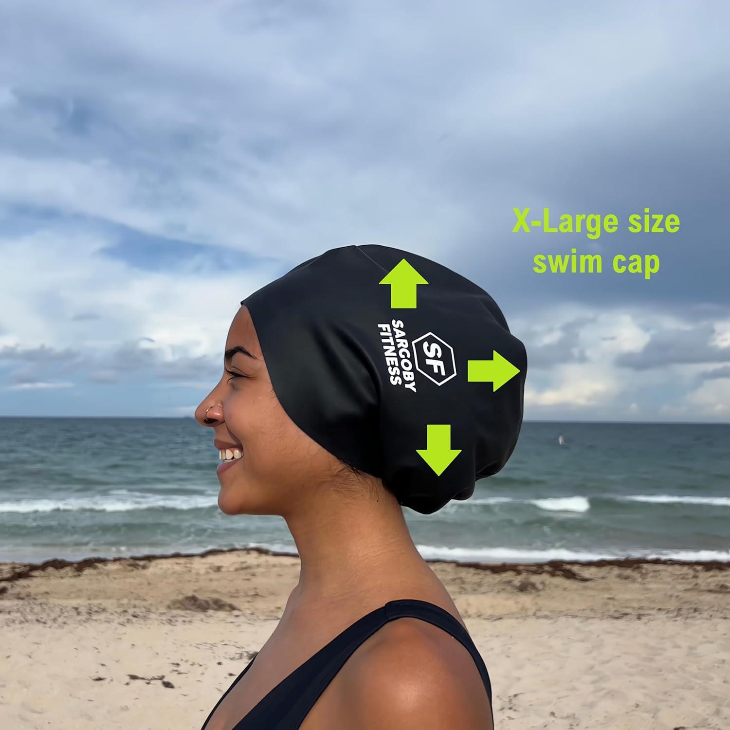 Gorro de natación Sargoby Fitness para dreadlocks XL/XXL negro