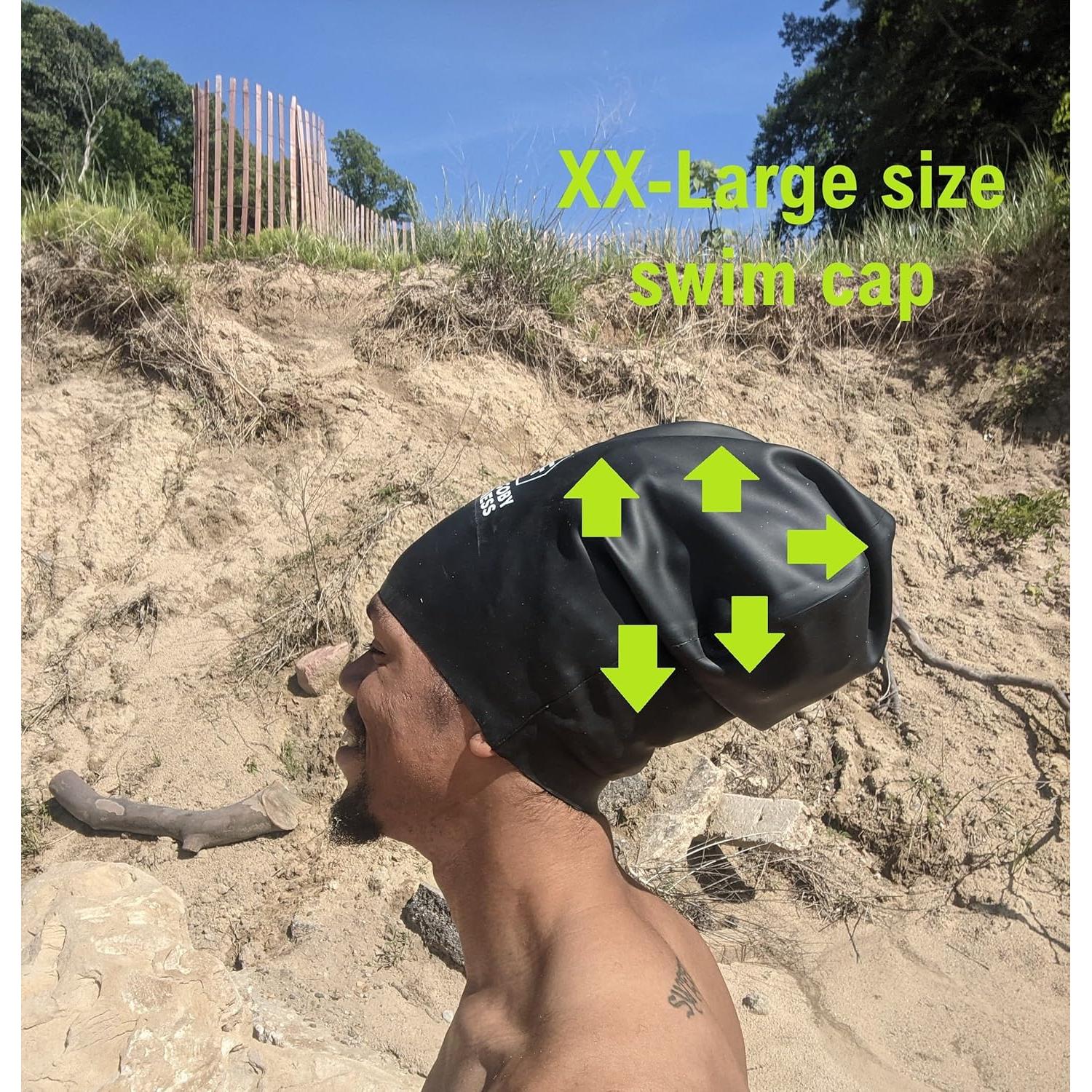 Gorro de natación Sargoby Fitness para dreadlocks XL/XXL negro