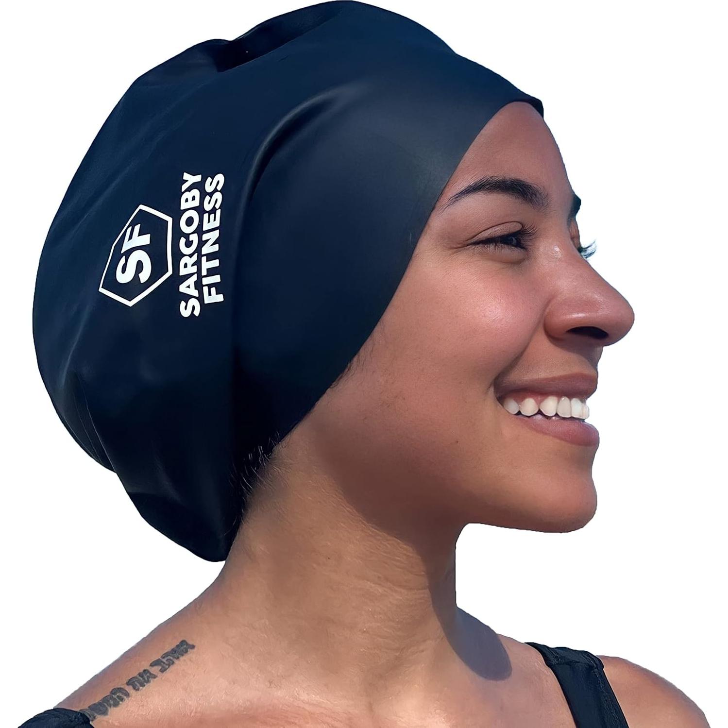 Gorro de natación Sargoby Fitness para dreadlocks XL/XXL negro