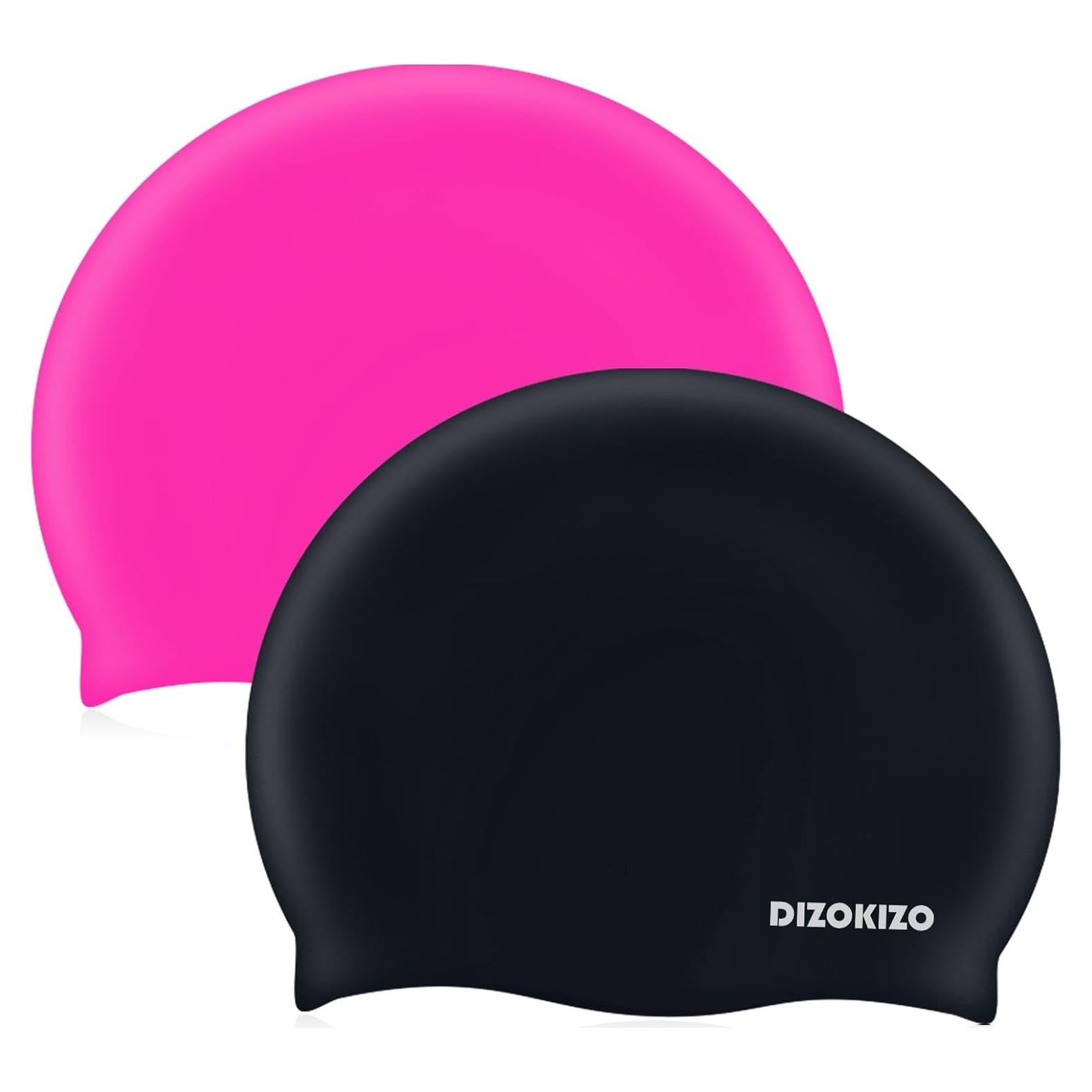 Gorro de Natación de Silicona Dizokizo para Niños 2 Pcs