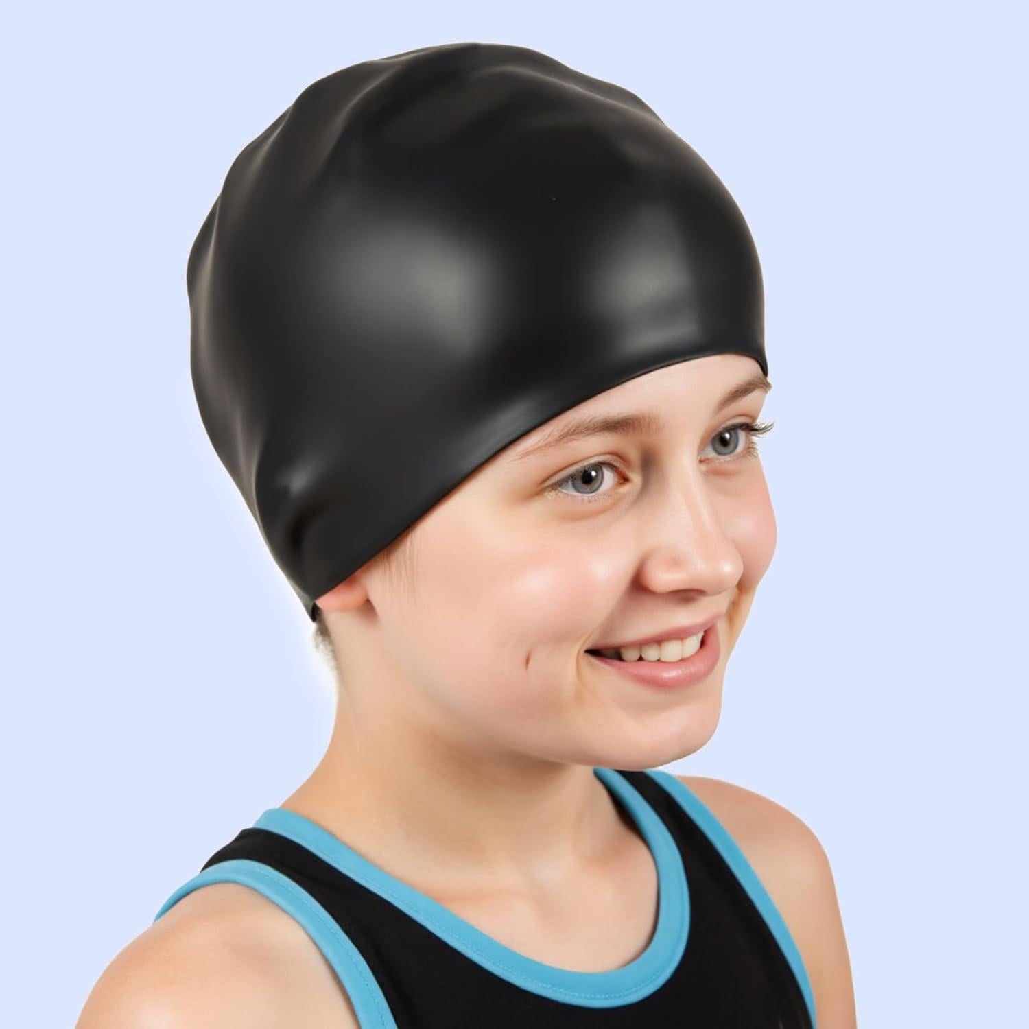 Gorro de Natación de Silicona Dizokizo para Niños 2 Pcs