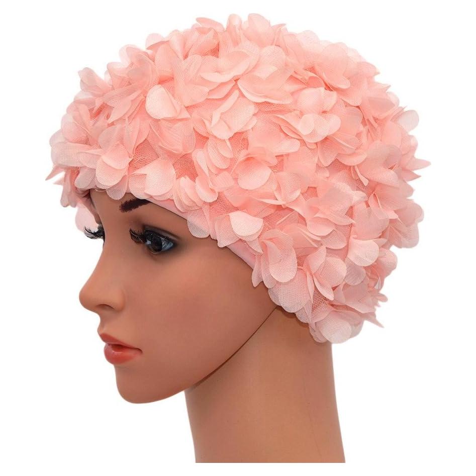Gorro de Baño Vintage Medifier Rosa Estilo Retro para Mujeres