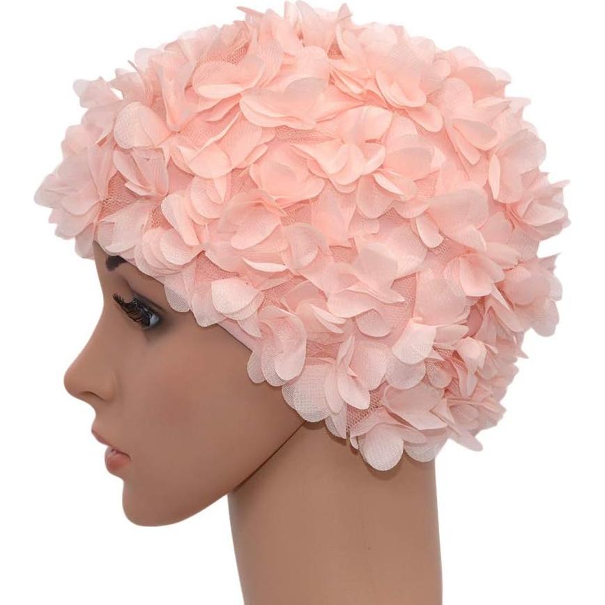 Gorro de Baño Vintage Medifier Rosa Estilo Retro para Mujeres
