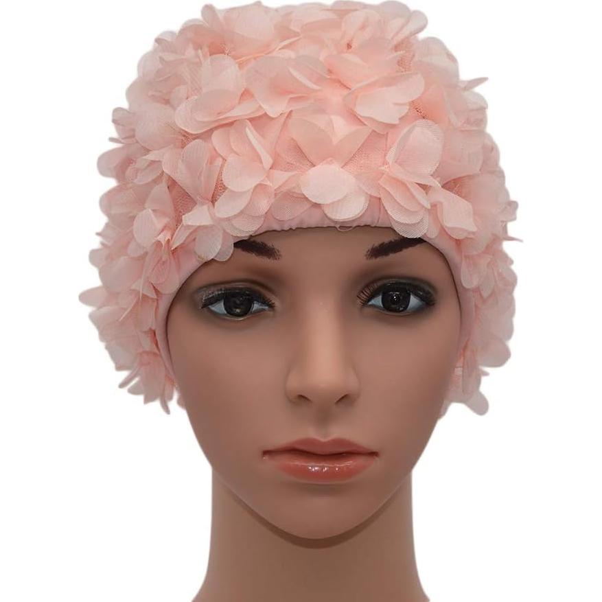 Gorro de Baño Vintage Medifier Rosa Estilo Retro para Mujeres