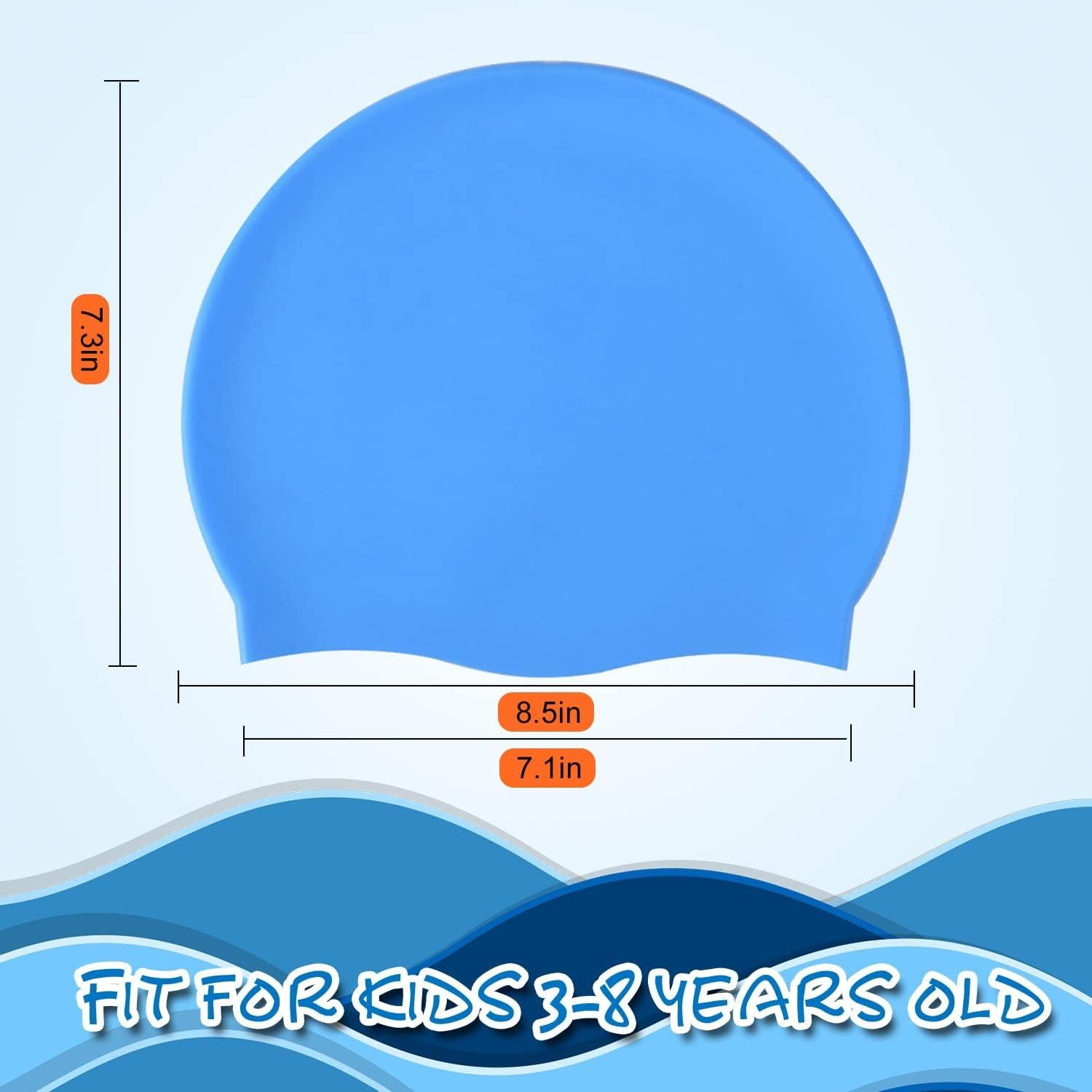 Gorro de natación para niños Doovid negro de silicona