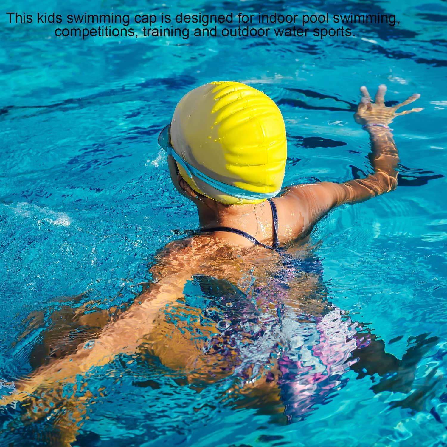 Gorro de natación para niños Doovid negro de silicona