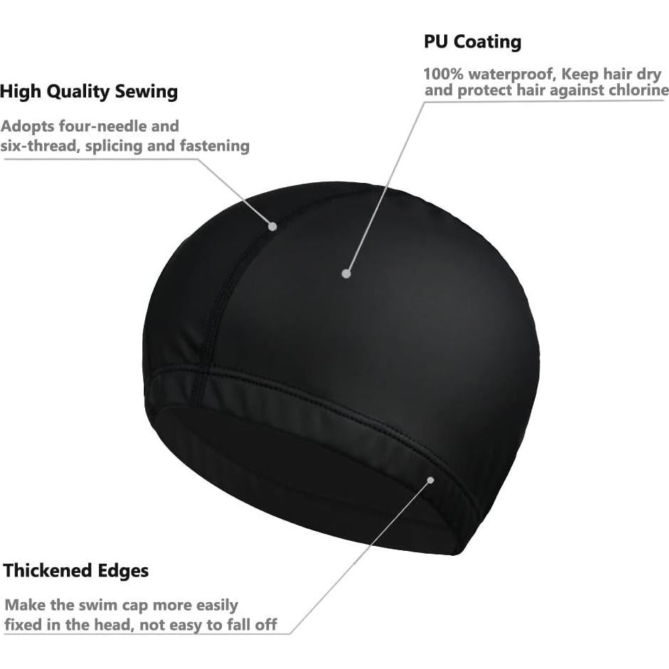 Paquete de 5 Gorras de Baño Impermeables ENASGLOO Unisex