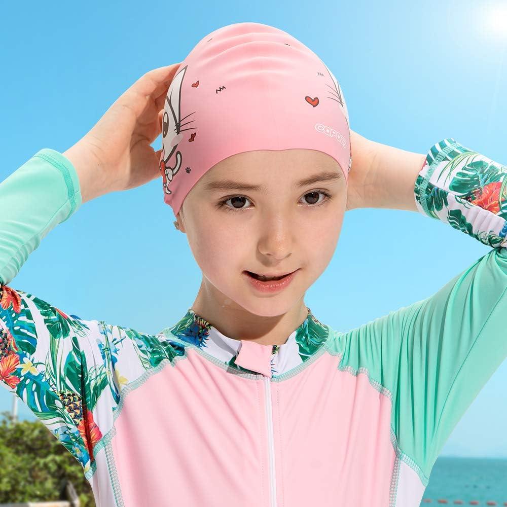 Gorra de Natación COPOZZ Silicona Gatito Rosa 5-12 años