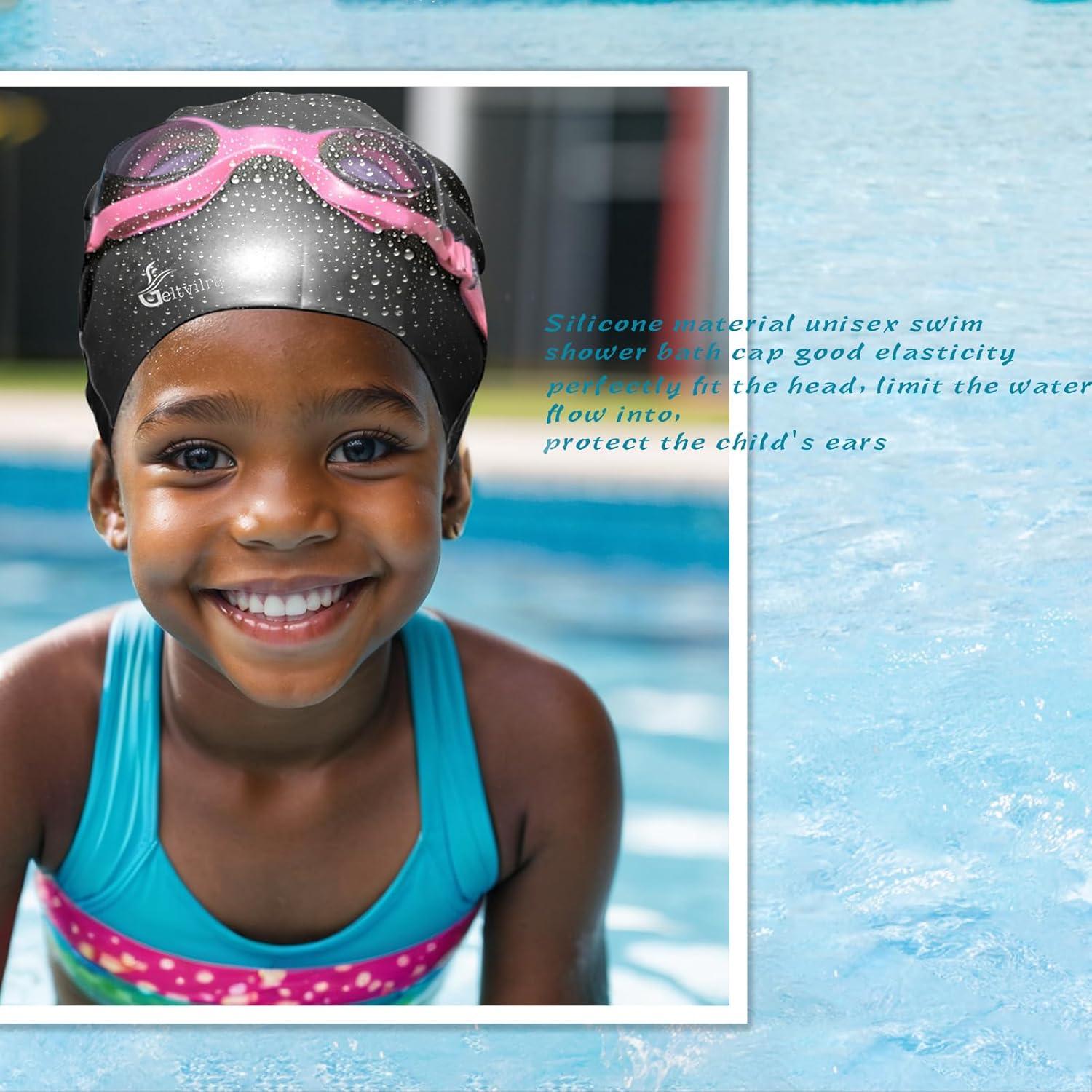 Gorro de Natación Extra Grande Geltvilra para Niños 4-16 Años