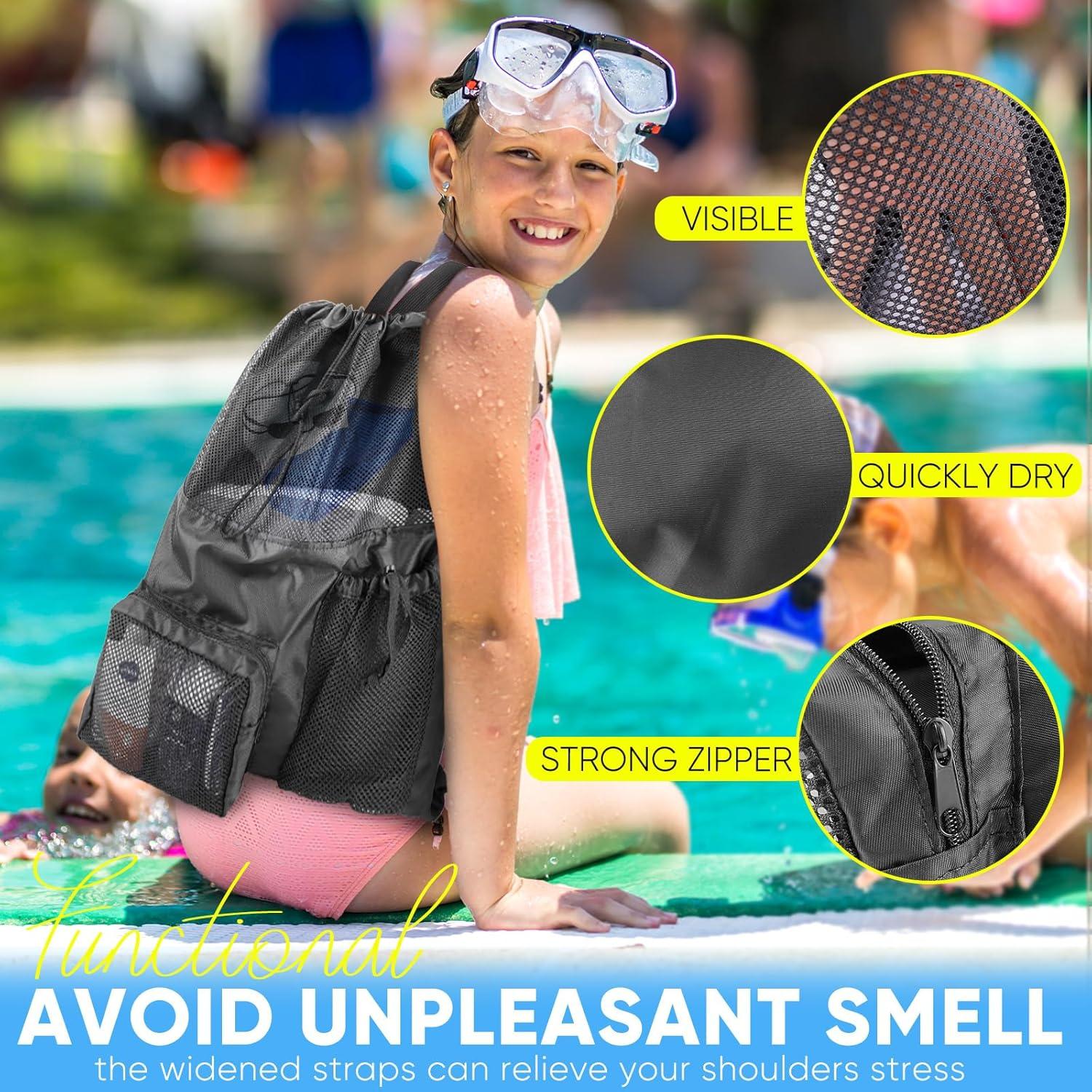 Bolsa de Malla para Natación HOHOM 40L con Cierre de Cordón
