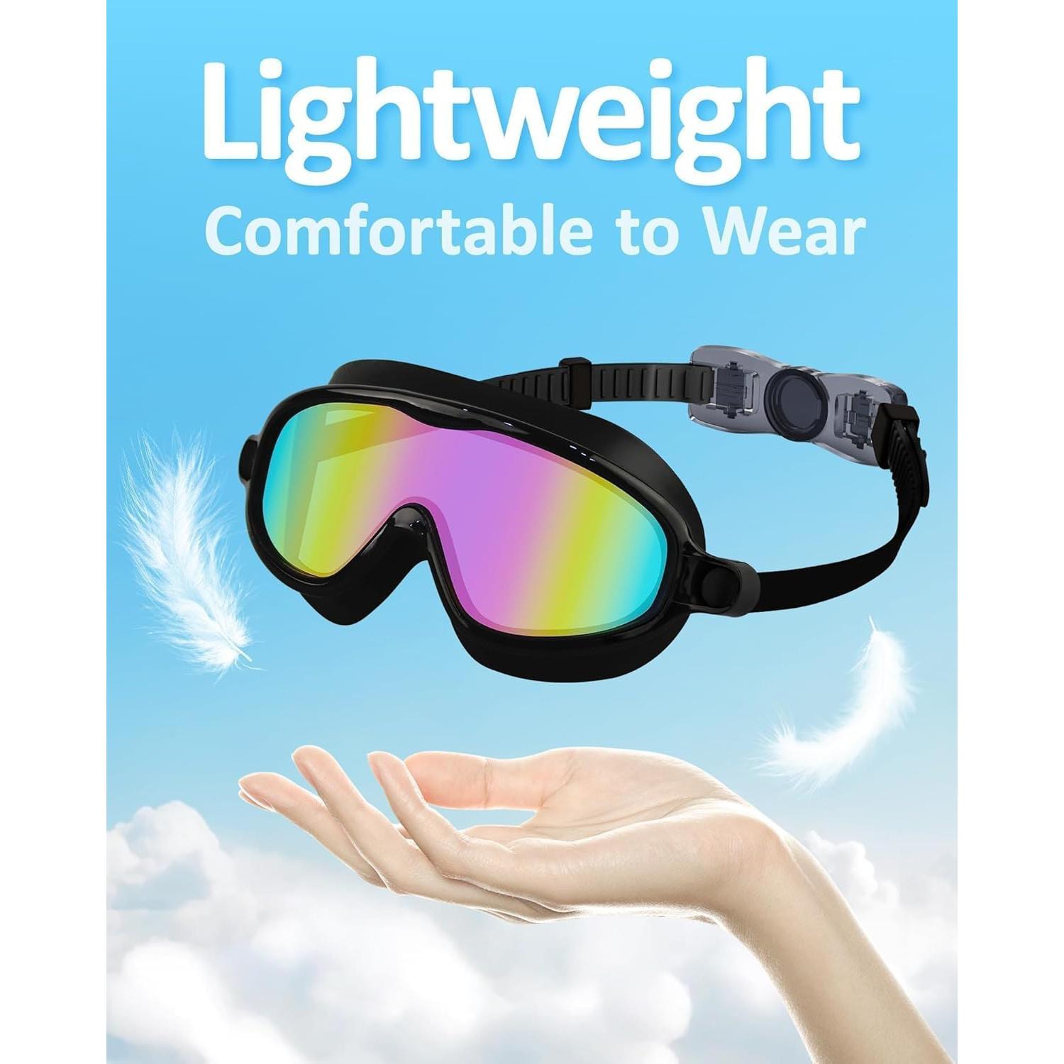 Gafas de natación para niños UV y antiempañante con gorro